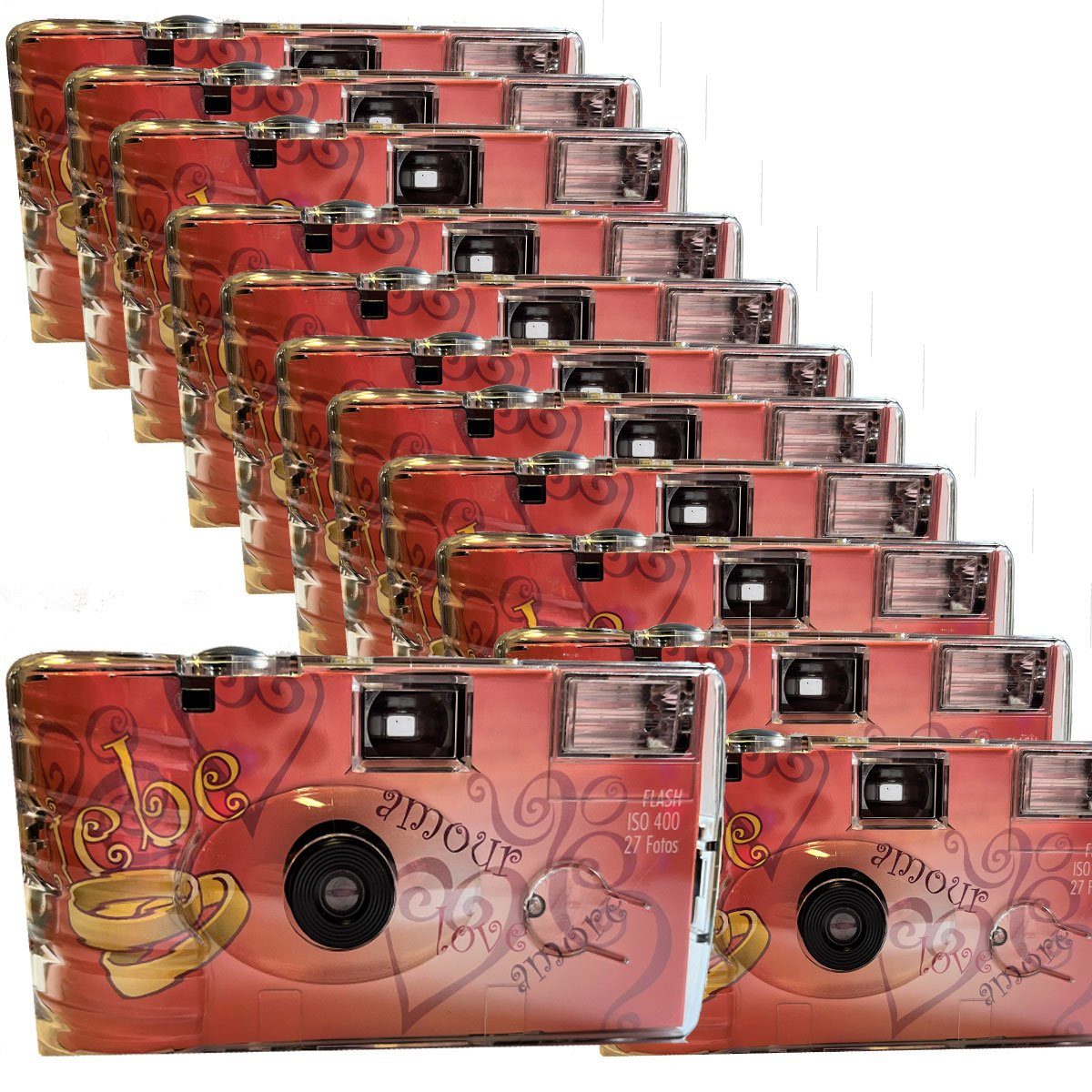 TopShot 12 x Einwegkamera Hochzeit Amore Rot MHD: 03.2026 Einwegkamera