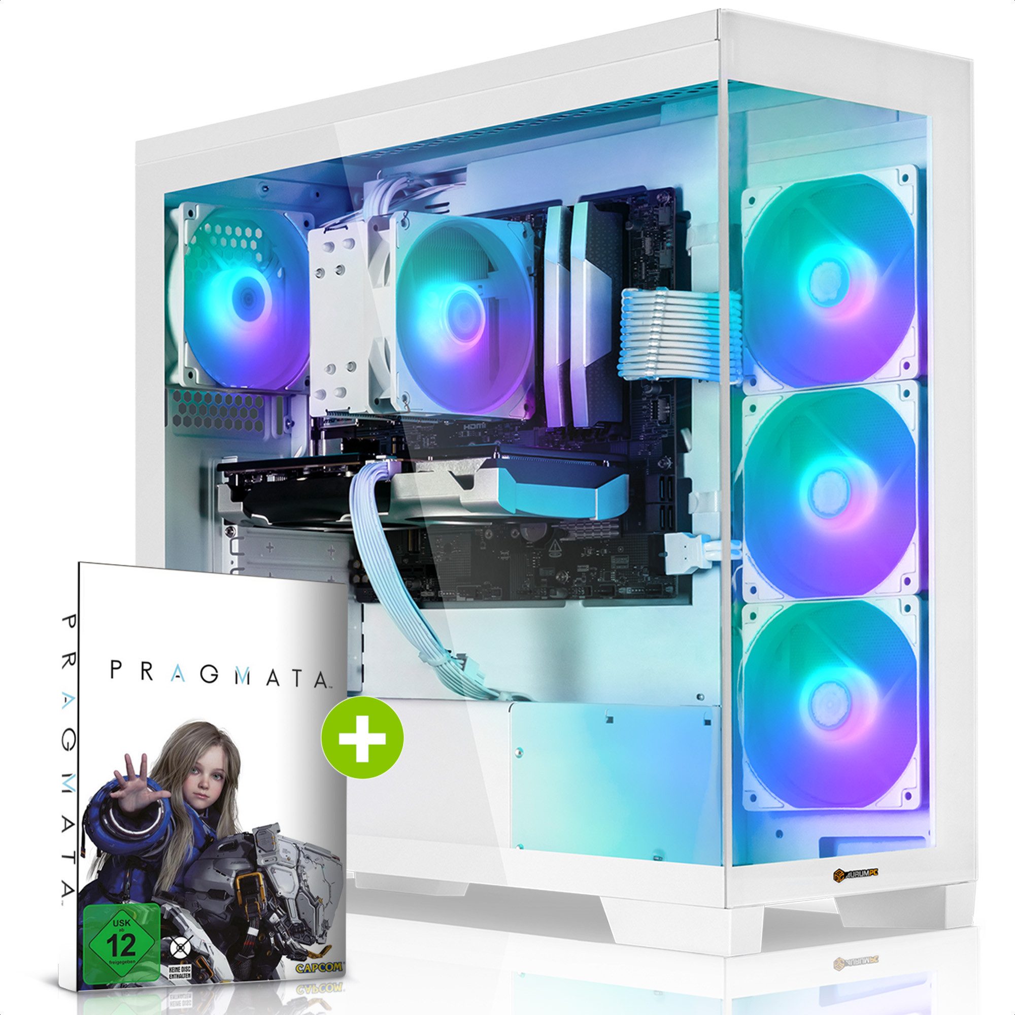 AurumPC R7 7800X3D mit RTX5070 12GB und 32GB DDR5 RAM White Edition Gaming-PC (AMD Ryzen 7 7800X3D, GeForce RTX 5070, 32 GB RAM, 1000 GB SSD, Luftkühlung, Windows 11, WLAN)