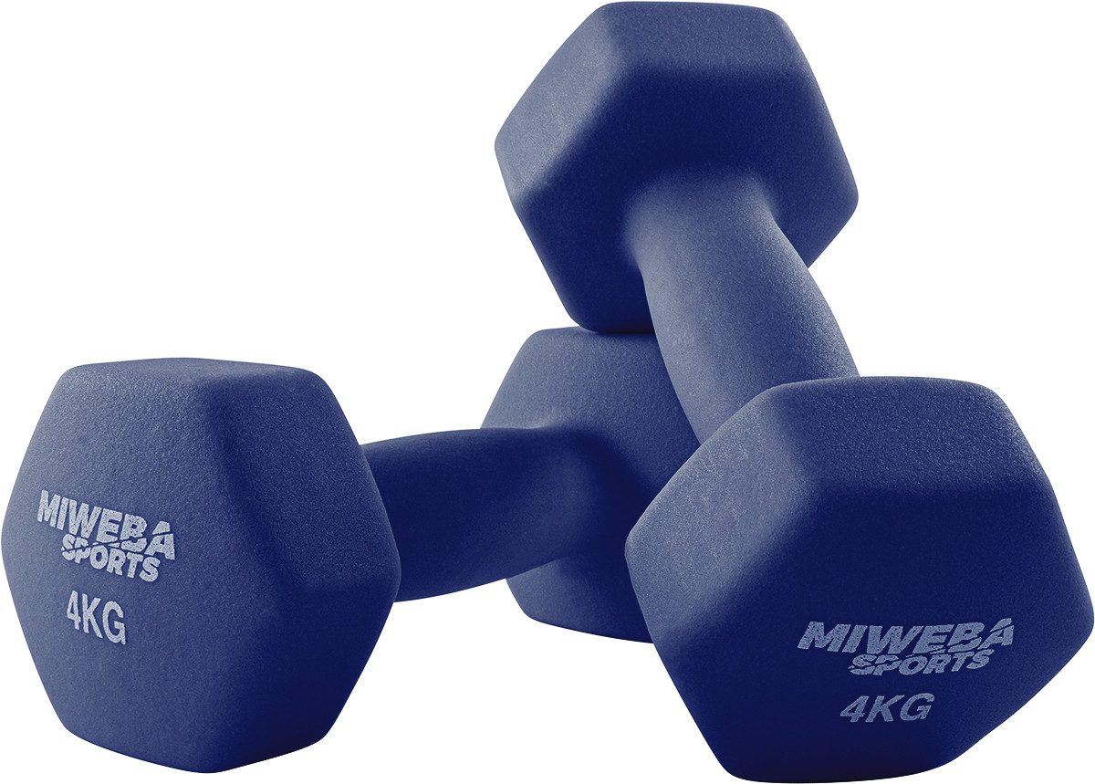 Miweba Sports Kurzhantel Gymnastikhanteln NKH100 - 9 Gewichtsklassen, (Set, Hanteln, Kurzhanteln, Gymnastikhanteln, Hantelset), Aerobic Hantel Set Kurzhantel Fitnesshanteln Gewichte