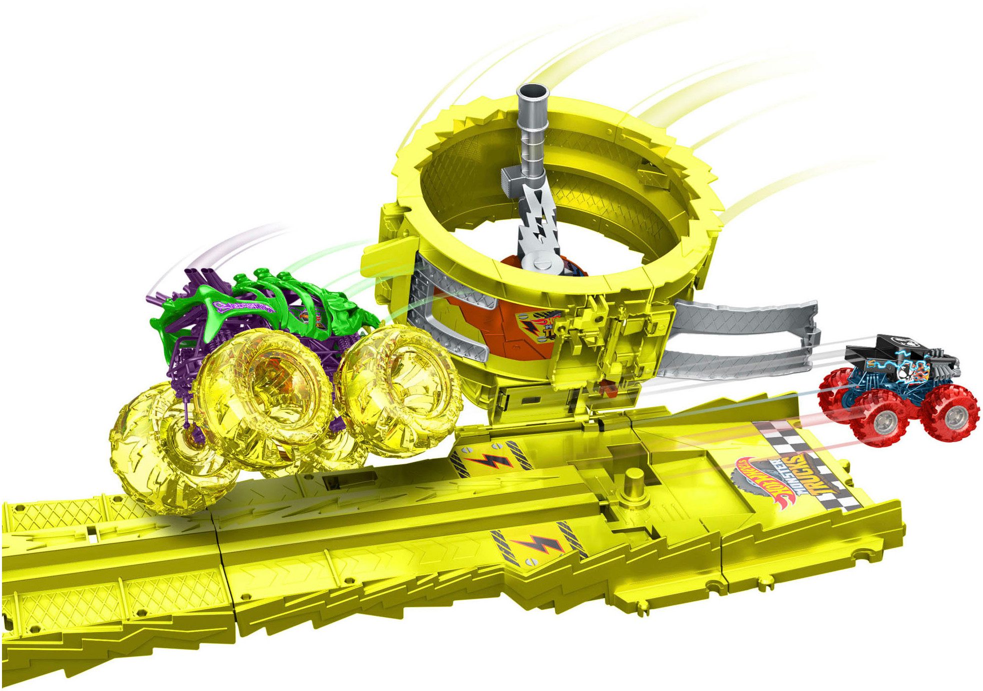 Hot Wheels Autorennbahn Monster Trucks Power Smashers Race & Chase Challenge