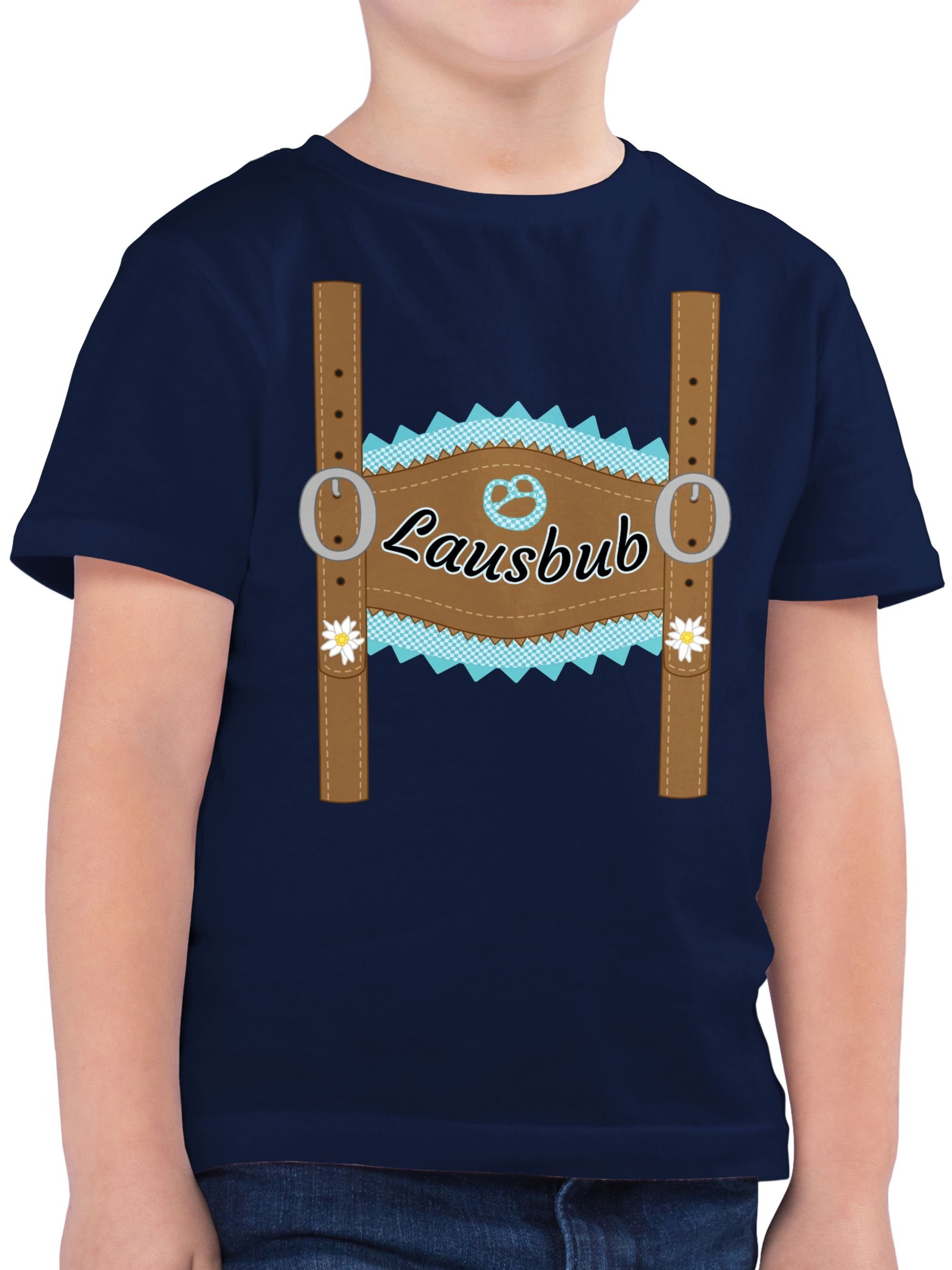 Shirtracer T-Shirt Lausbub Lederhose Mode für Oktoberfest Kinder Outfit 01 Dunkelblau
