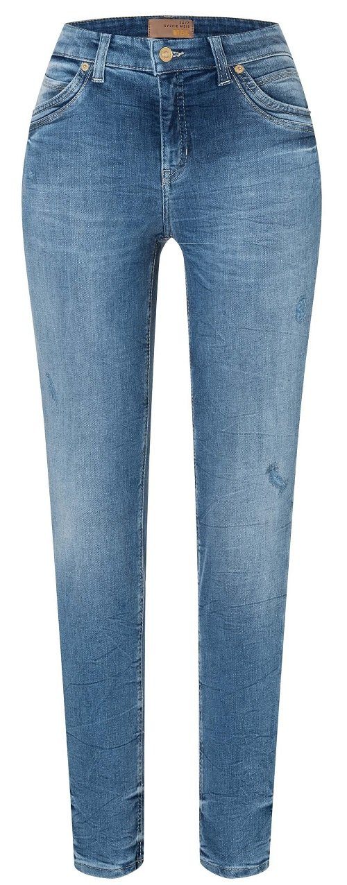 MAC 5-Pocket-Jeans MAC Jeans Mel Femininer Fit mit hoher Leibhöhe special bleached wash