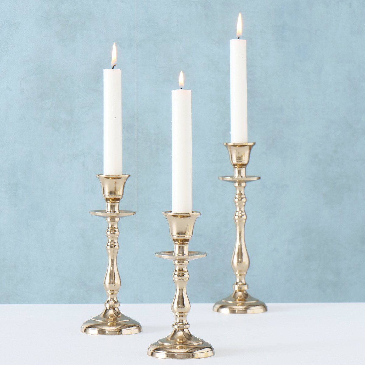 gold Kerzenständer Kerzenhalter 3-teilig BOLTZE Vicco Metall