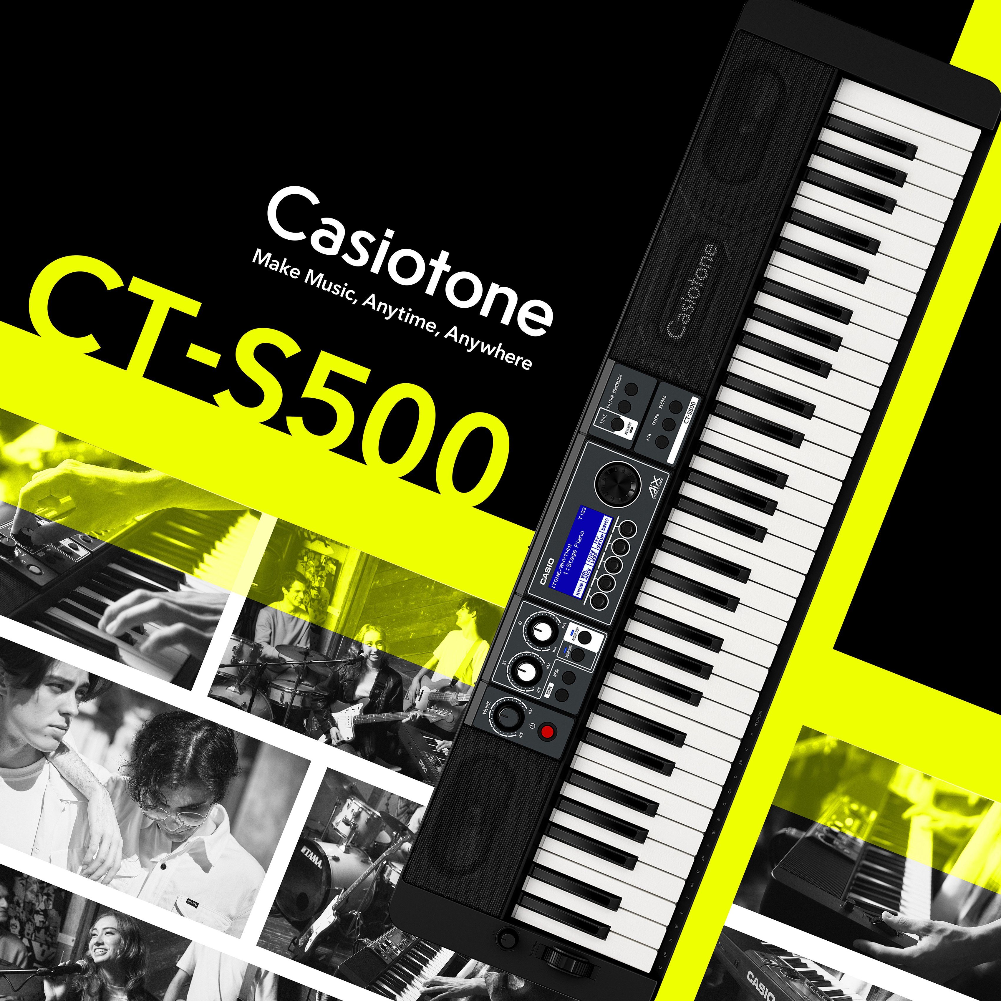 CASIO mit Bluetooth-Adapter Home-Keyboard CT-S500,