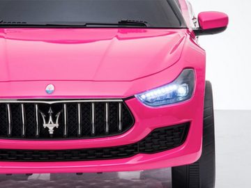 TPFLiving Elektro-Kinderauto Maserati Ghibli mit Fernbedienung - 2 x 12 Volt - 4,5Ah-Akku, Belastbarkeit 30 kg, Kinderfahrzeug mit Soft-Start und Bremsautomatik - Farbe: pink