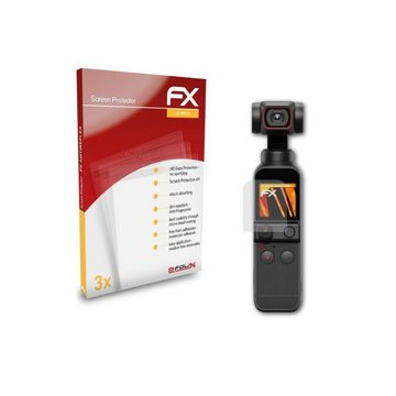 atFoliX Schutzfolie für DJI Pocket 2, (3 Folien), Entspiegelnd und stoßdämpfend
