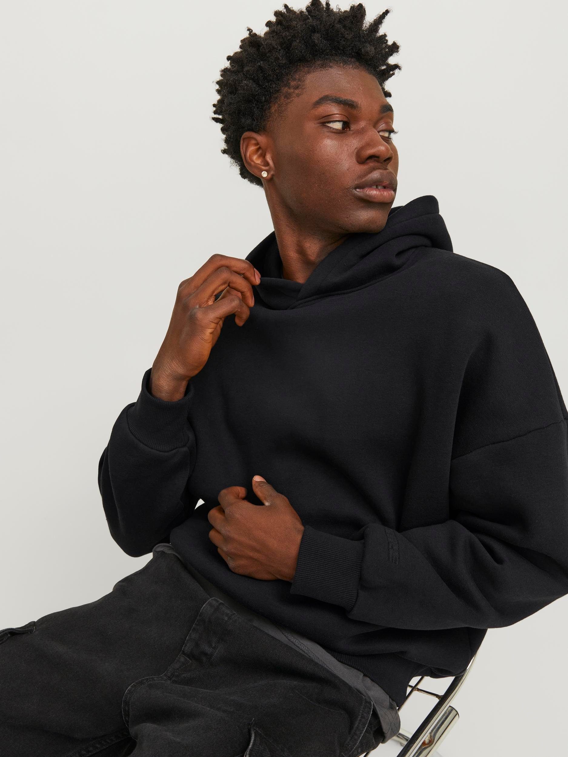 JCOCLEAN HOOD LN Black & Kapuzensweatshirt Jack SWEAT Jones