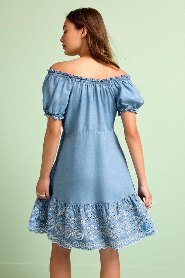 Next Sommerkleid Sommerkleid mit Lochstickerei aus Lyocell (1-tlg),  Aktuelles Design aus England