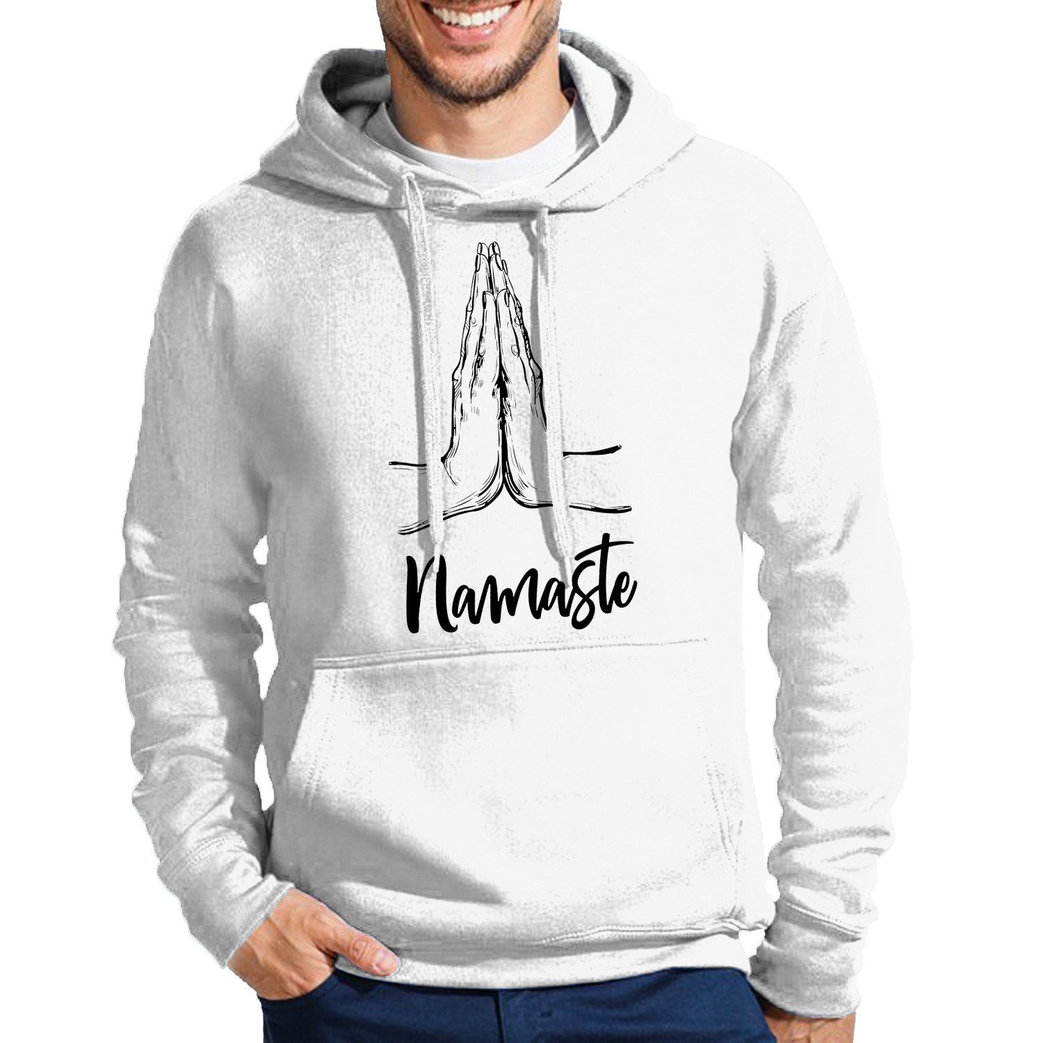 Hoodie Namaste Herren Hoodie Baumwollmix Achtsamkeit Freizeit Komfort