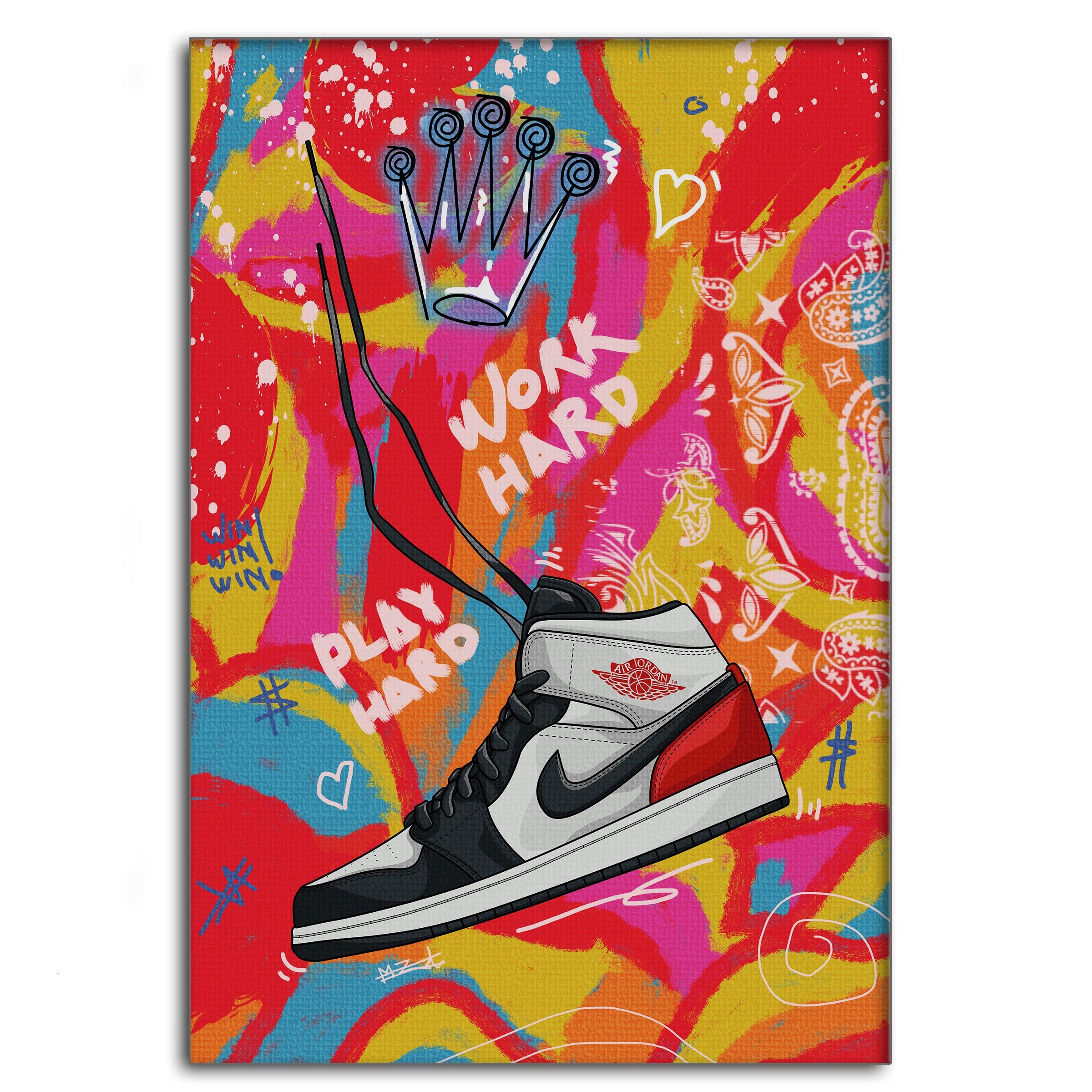 SimpleCanvas Wandbild Jordans MJ - Leinwandbild Pop Art, Wandbild Pop Art, Portrait, Michael Jordan