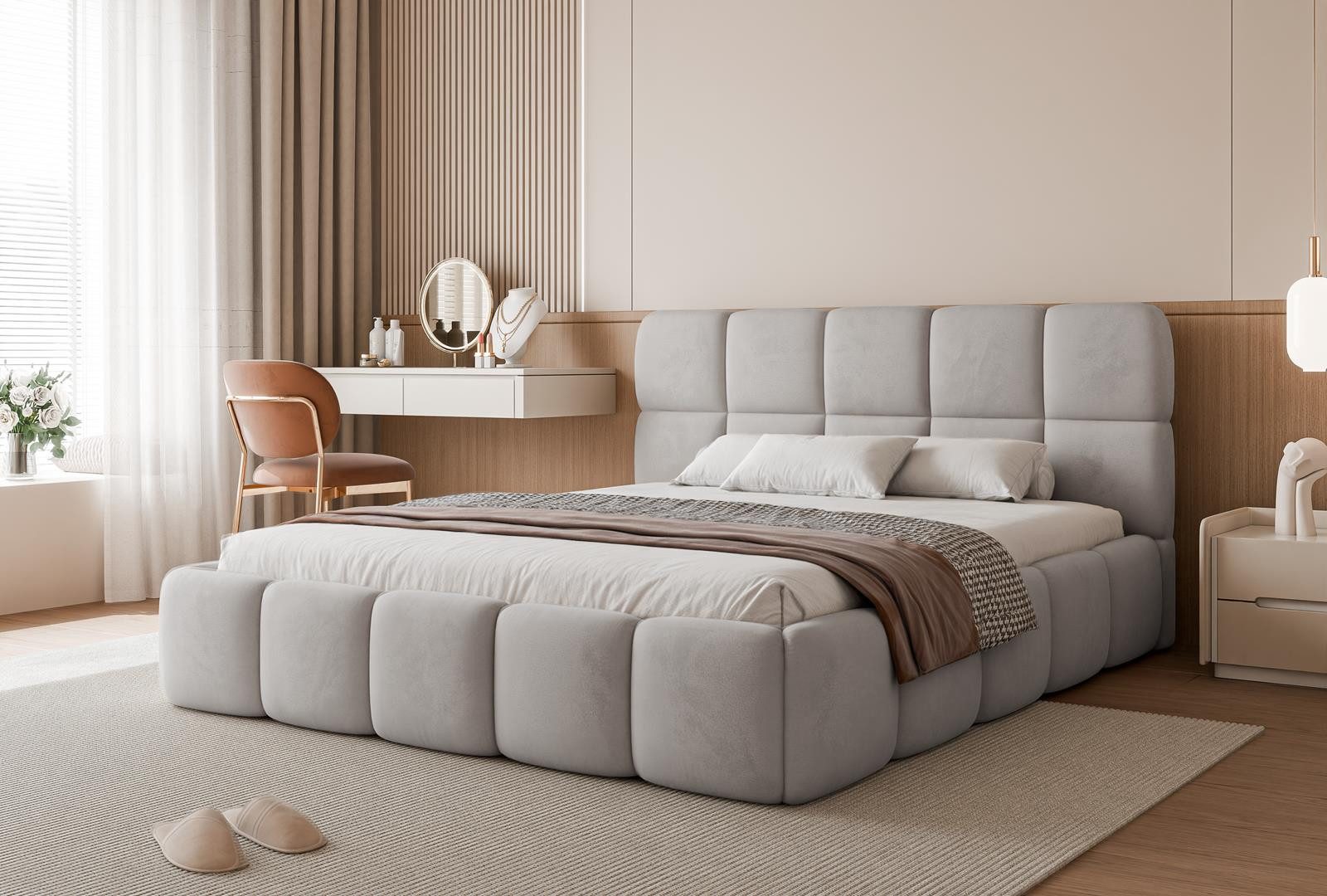 Compleo Polsterbett Stauraumbett modern CLOUDY, Komfortbett, günstig online kaufen