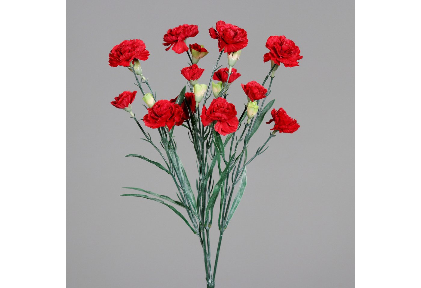 Kunstblumenstrauß Künstlicher Nelken Blumenstrauß, Rot, 50 cm Länge, mucPlants