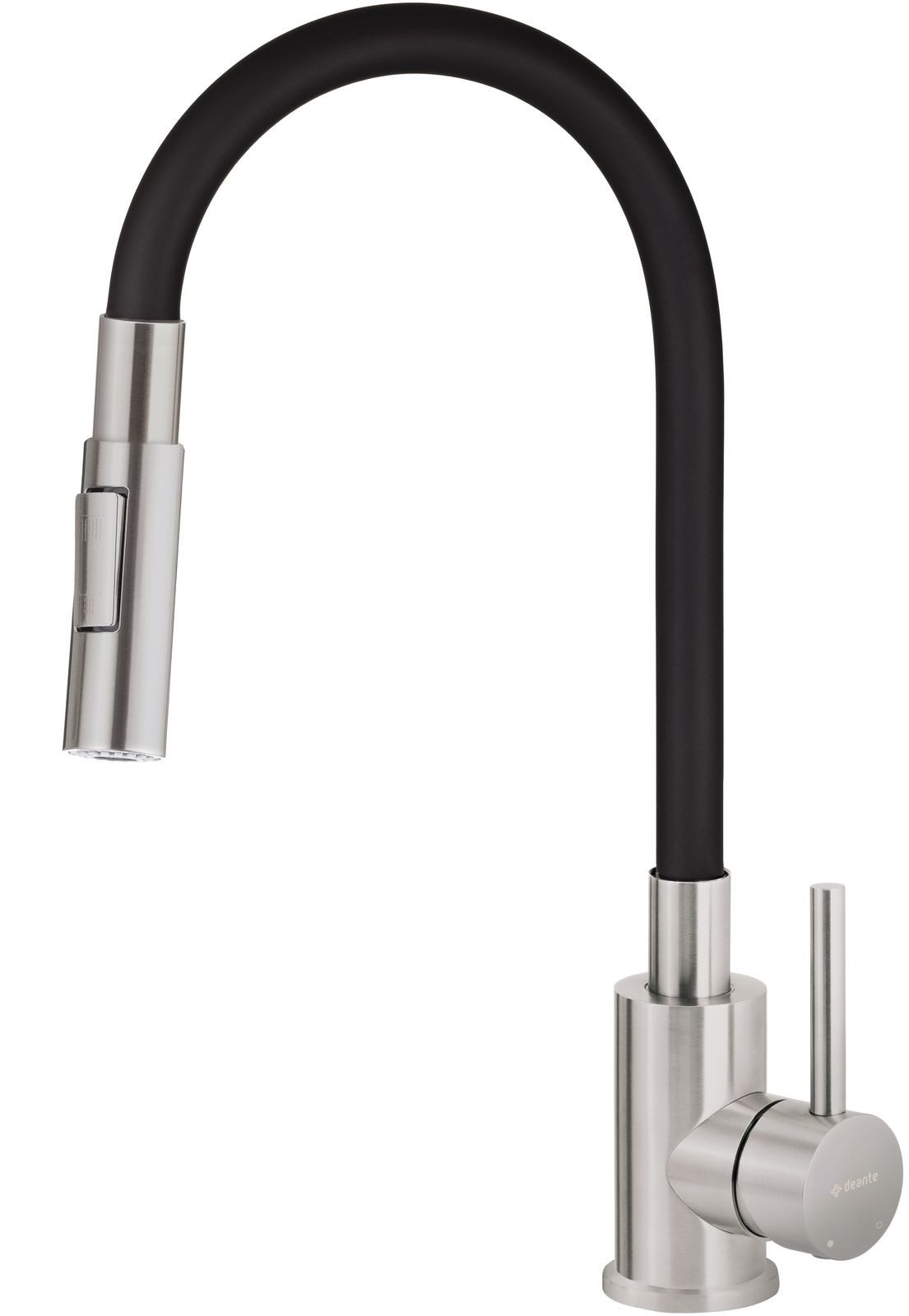 Deante Küchenarmatur Küchenarmatur Nero Einhebelmischer mit flexiblem Auslauf und Brause (Komplett-Set)
