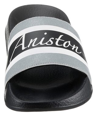 Aniston by BAUR Badepantolette im Streifen-Dessin und mit Schriftzug - NEUE KOLLEKTION