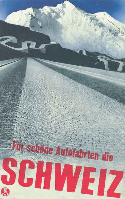 Kunstdruck Für schöne Autofahrten in die Schweiz Herbert Matter Kunstdruck Werbun, (1 St)
