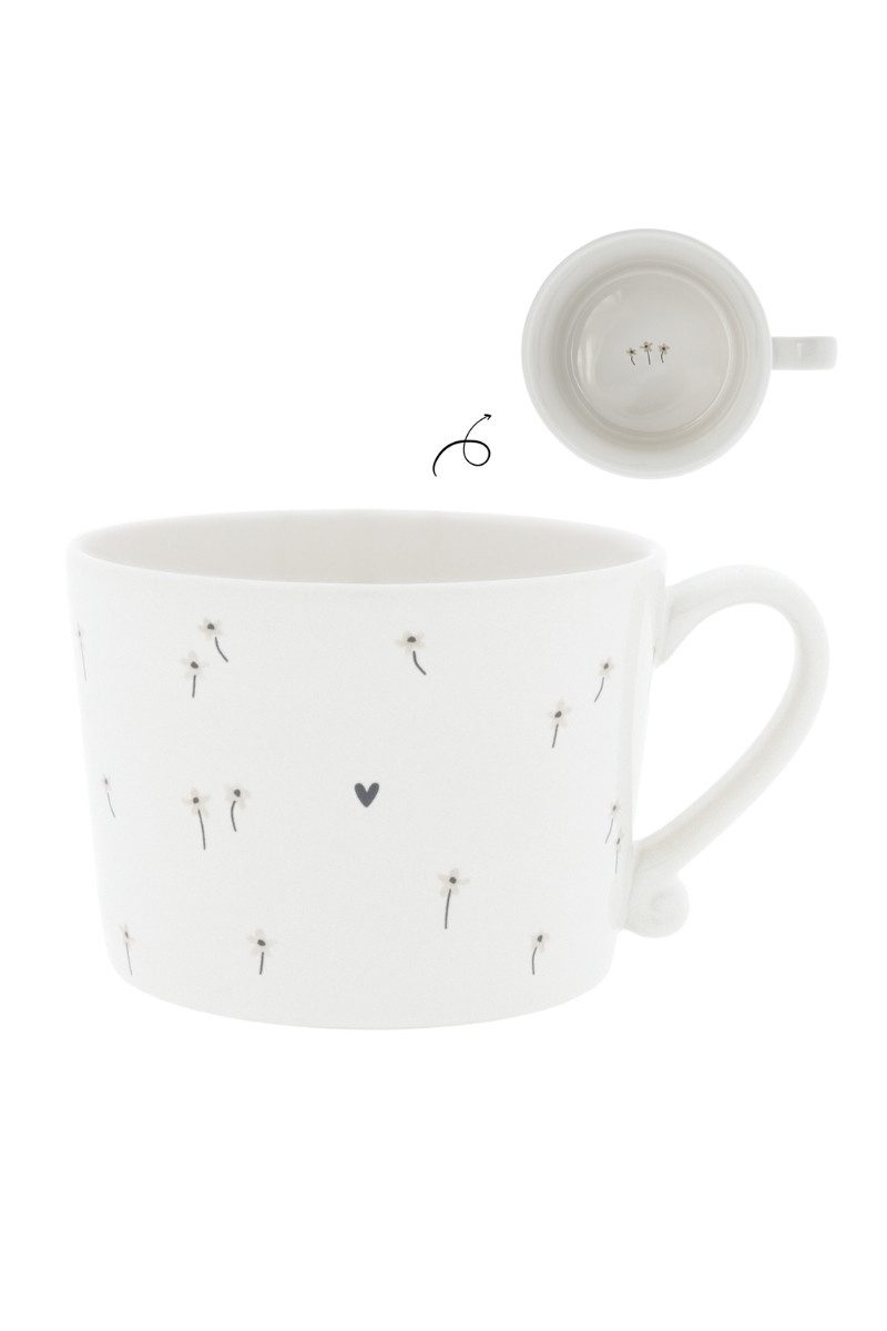Bastion Collections Geschirr-Set Tasse - DAISIES II - weiß