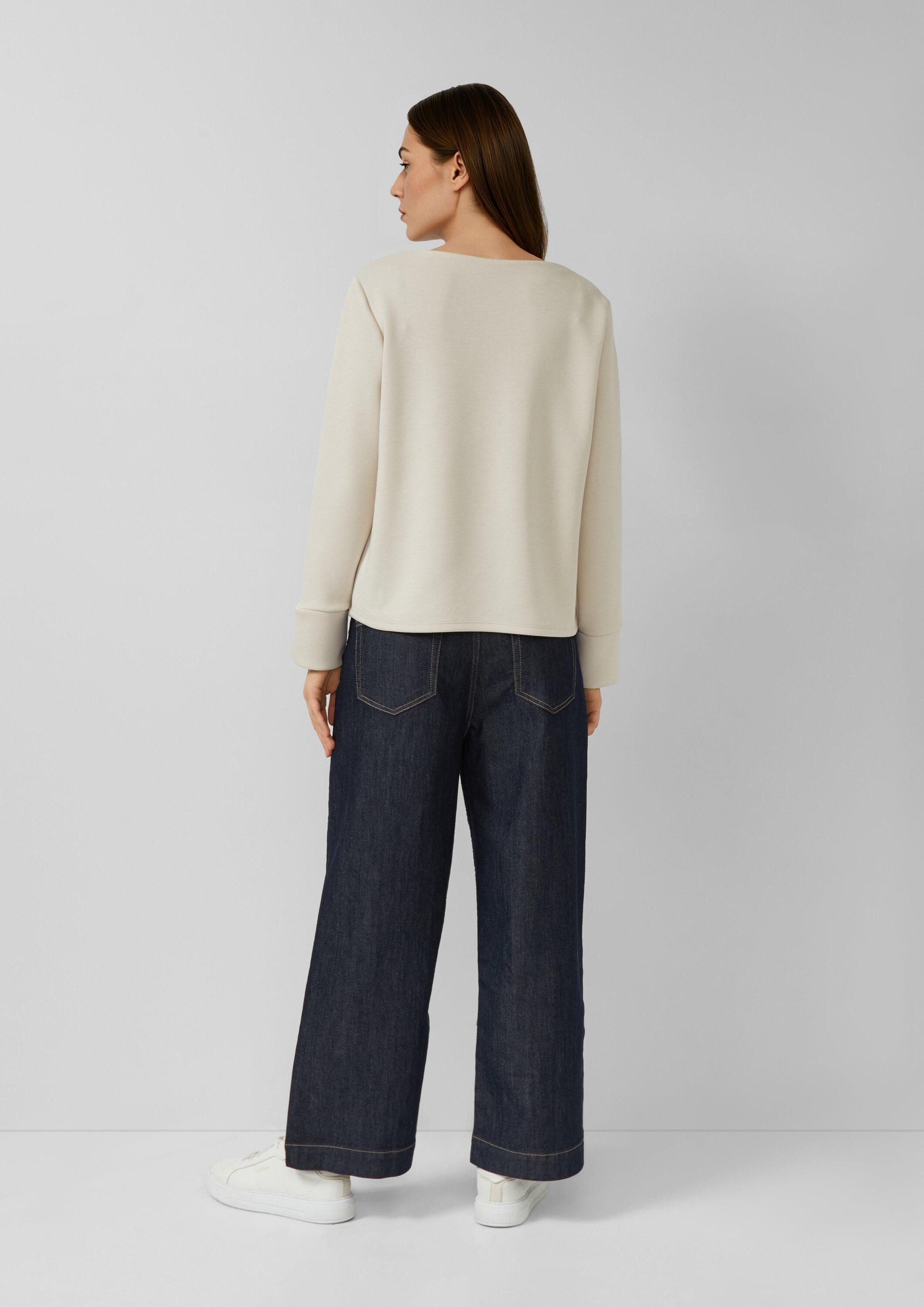 s.Oliver Sweatshirt Sweatshirt Scuba-Sweatshirt mit Kontraststreifen