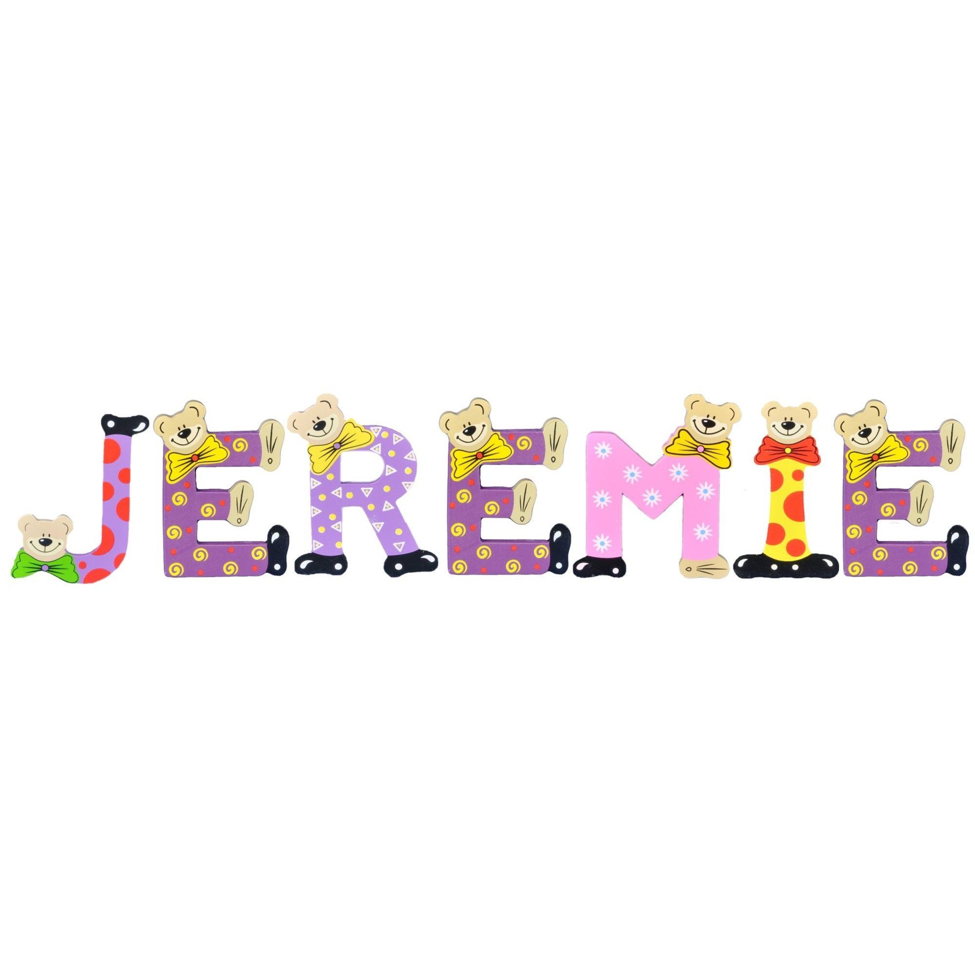 JEREMIE St), Namen-Set, - Kinder Deko-Buchstaben sortiert Playshoes Holz-Buchstaben 7 (Set,