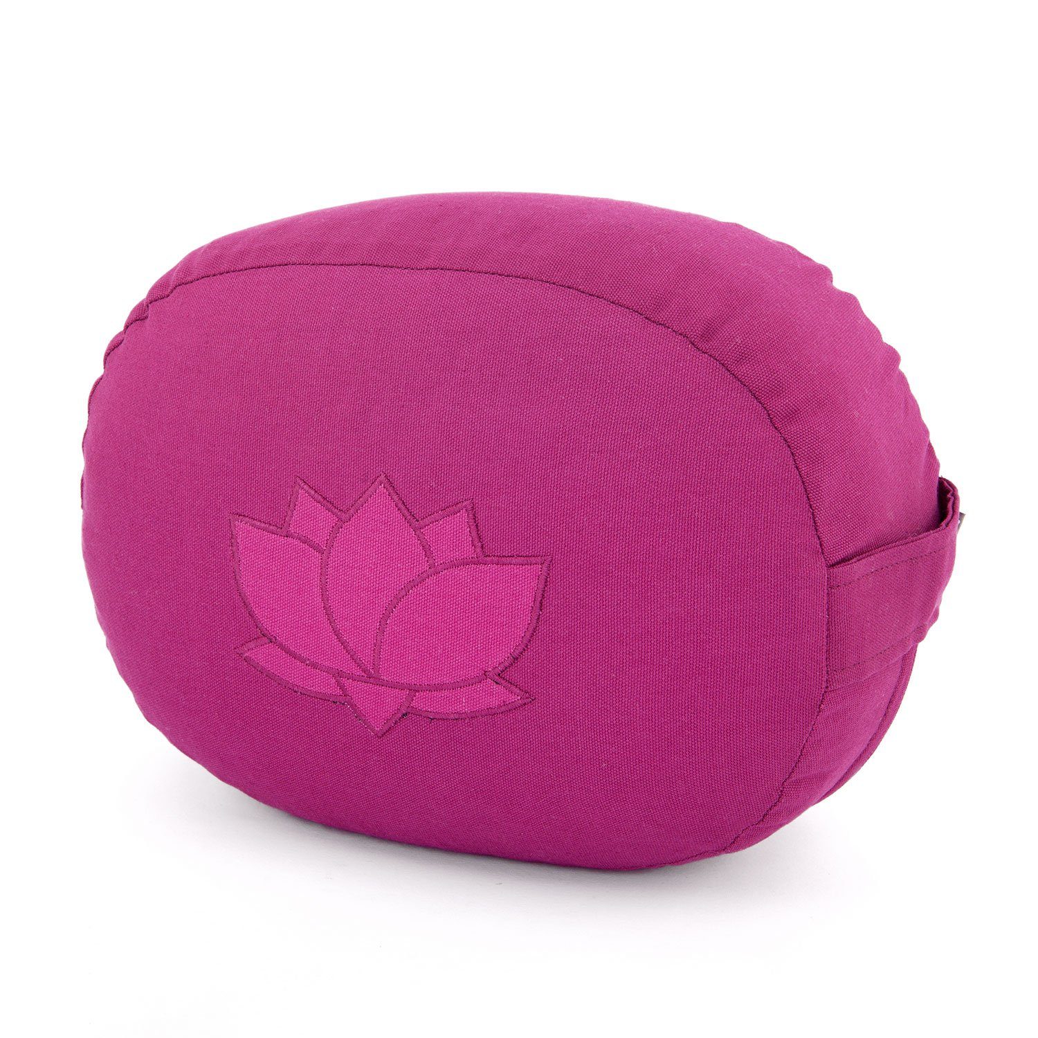 bodhi Meditationskissen Meditationskissen OVAL mit Lotus Stickerei Aubergine | Bodensitzkissen
