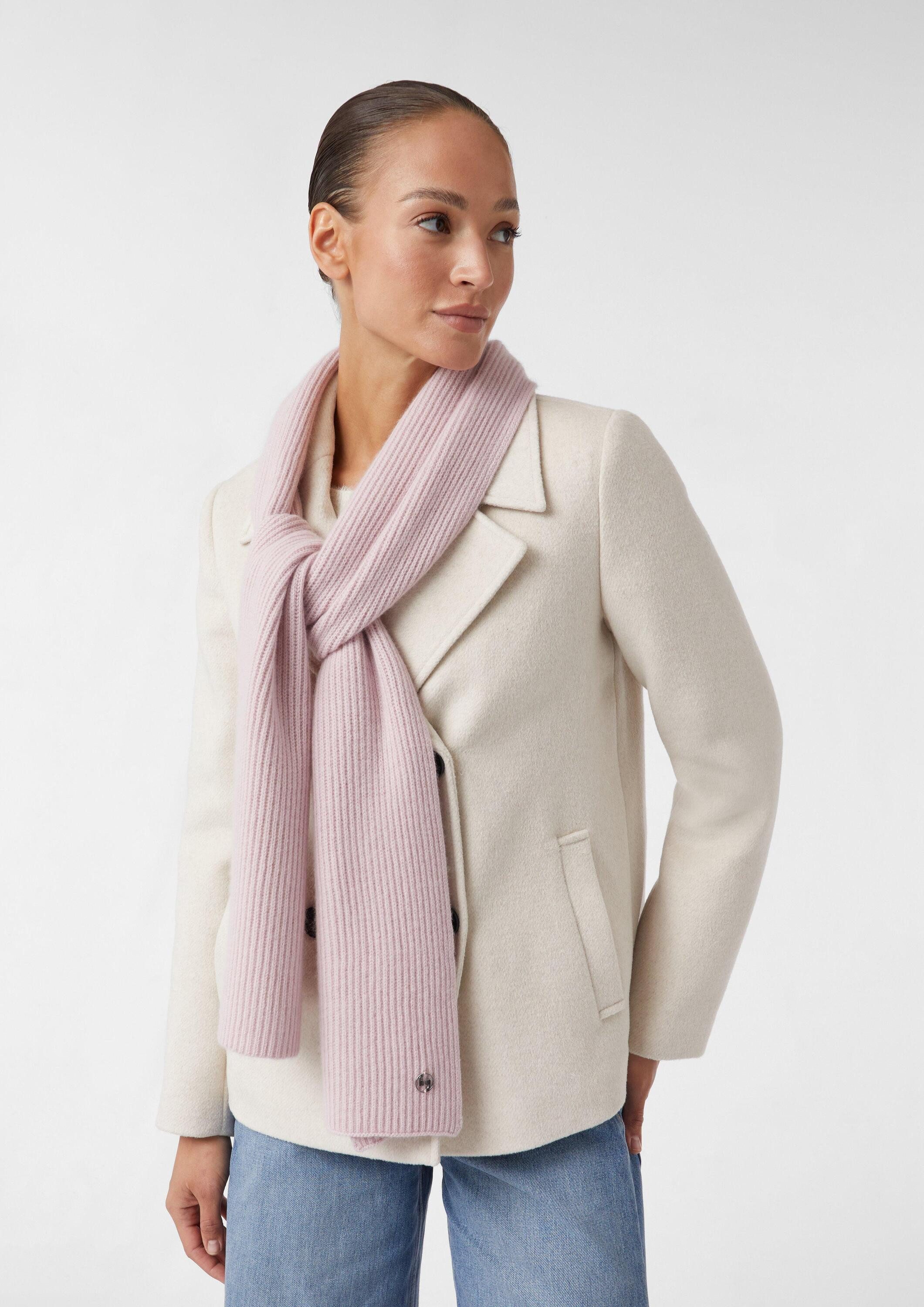 comma Schal Tuch, Strickschal aus Wolle mit Label-Emblem günstig online kaufen