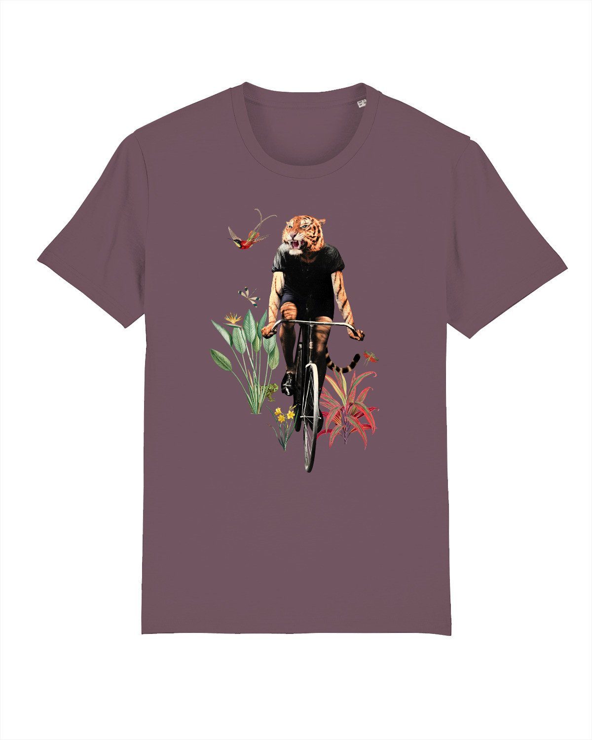 Apparel Fancy Tiger Hibiscus wat? (1-tlg) Print-Shirt Rose