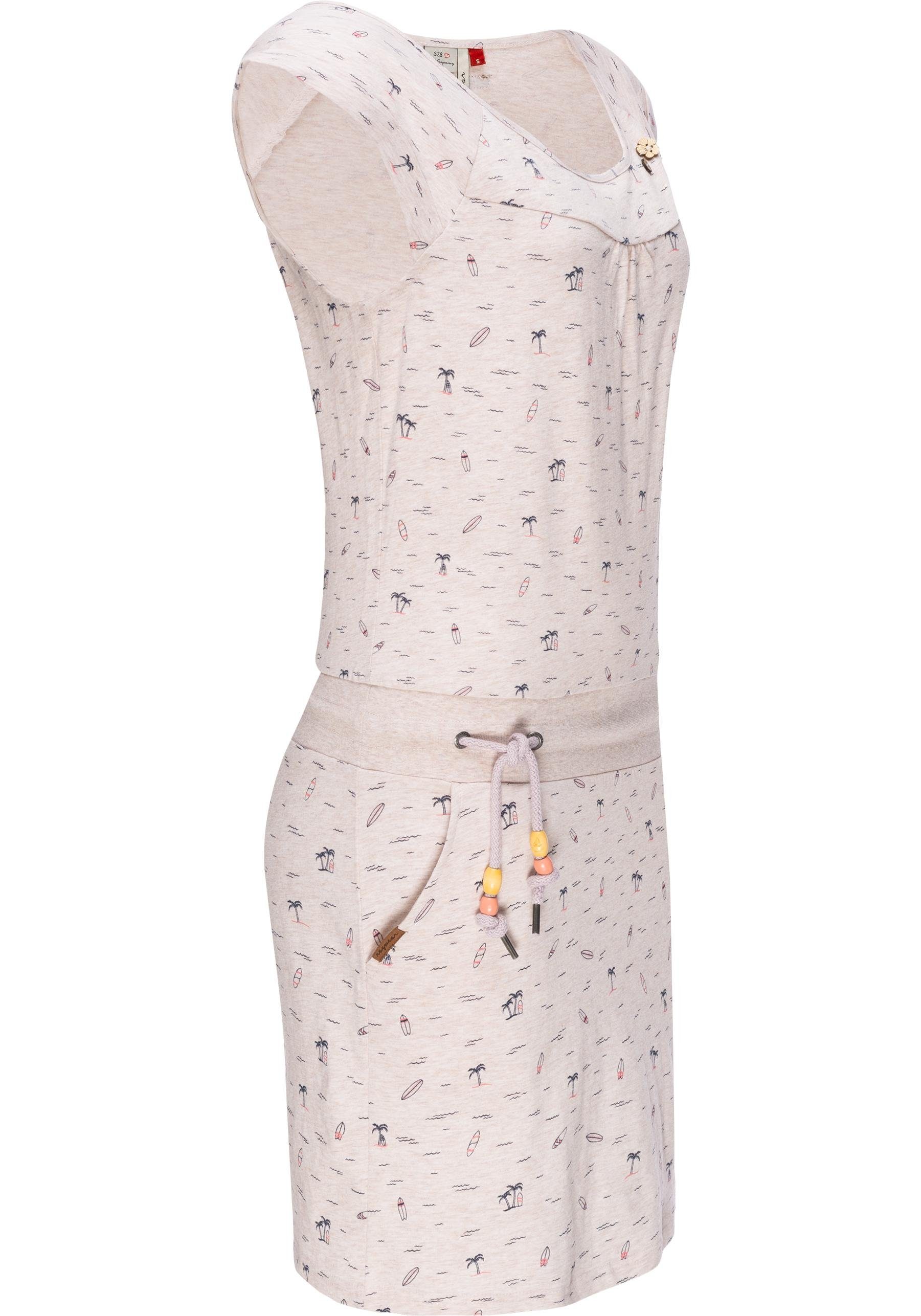 leichtes Kleid beige Print Sommerkleid Baumwoll Penelope mit Ragwear
