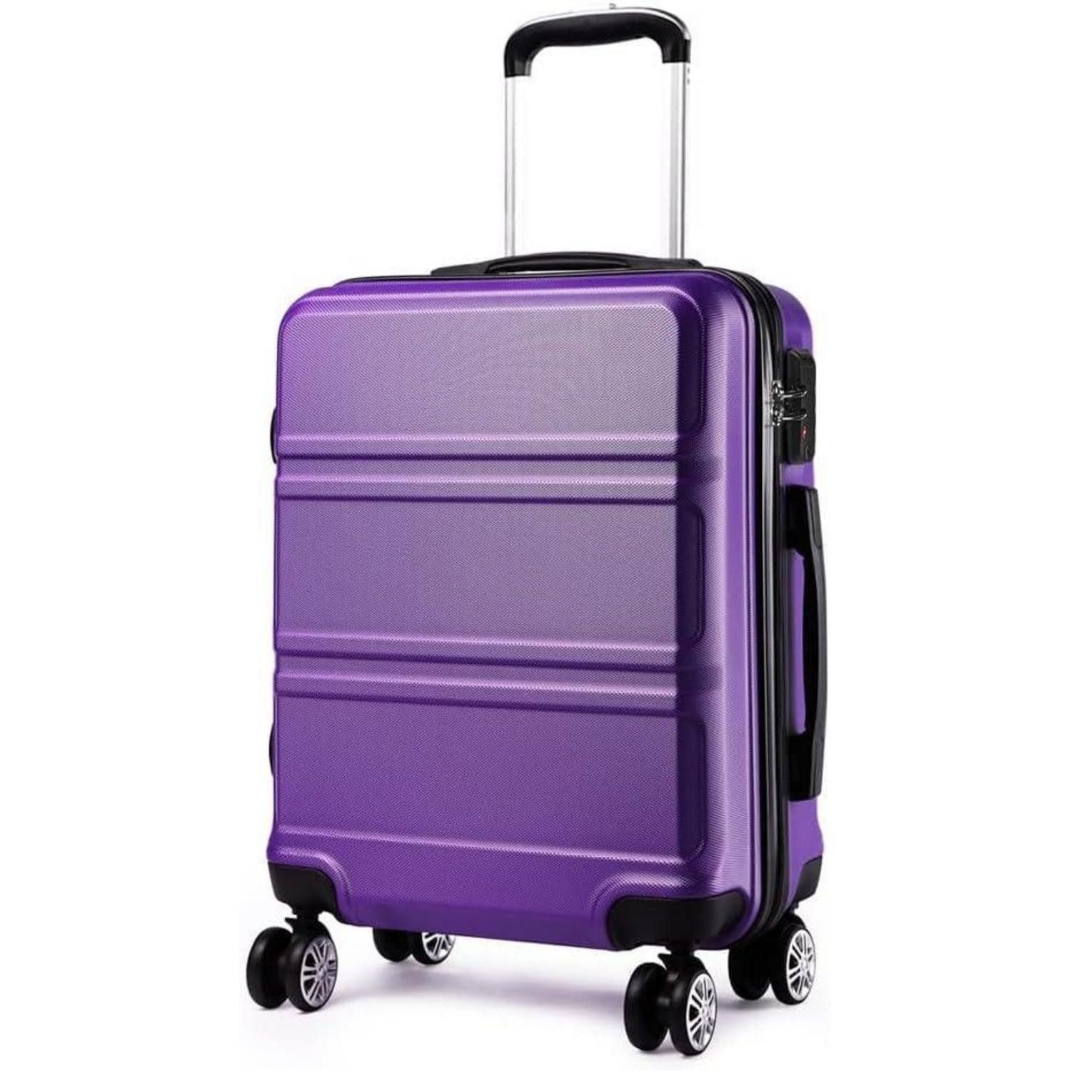LuxusKollektion Hartschalen-Trolley Koffer Trolley M 55cm Violett