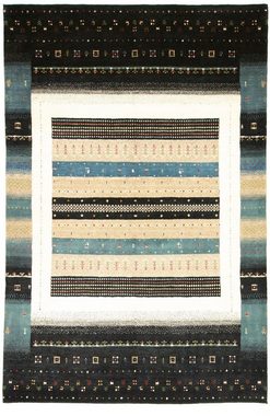 Wollteppich Loribaft Teppich handgeknüpft mehrfarbig, morgenland, rechteckig, Höhe: 18 mm, handgeknüpft