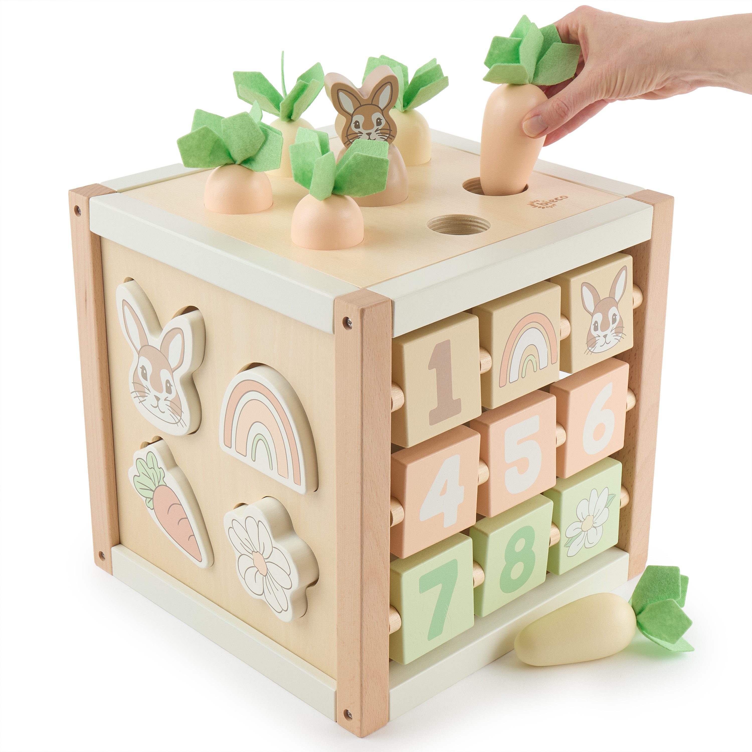 BIECO Motorikschleife Bieco Motorikwürfel XXL aus Holz FSC® –