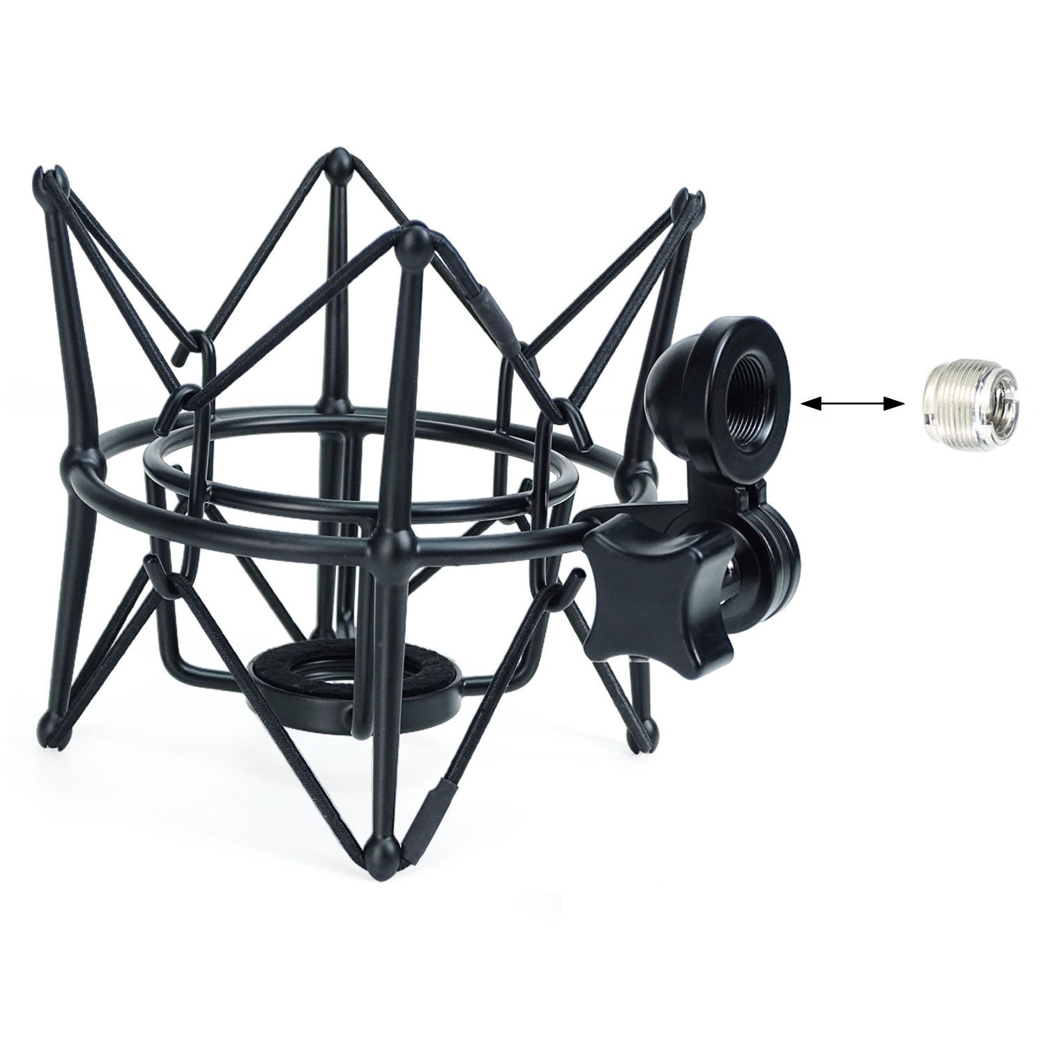 keepdrum Mikrofonständer keepdrum MS138 Gelenkarm-Stativ Weiss mit Mikrofon-Spinne Schwarz, (Bundle, Vorteils-Set), justierbar