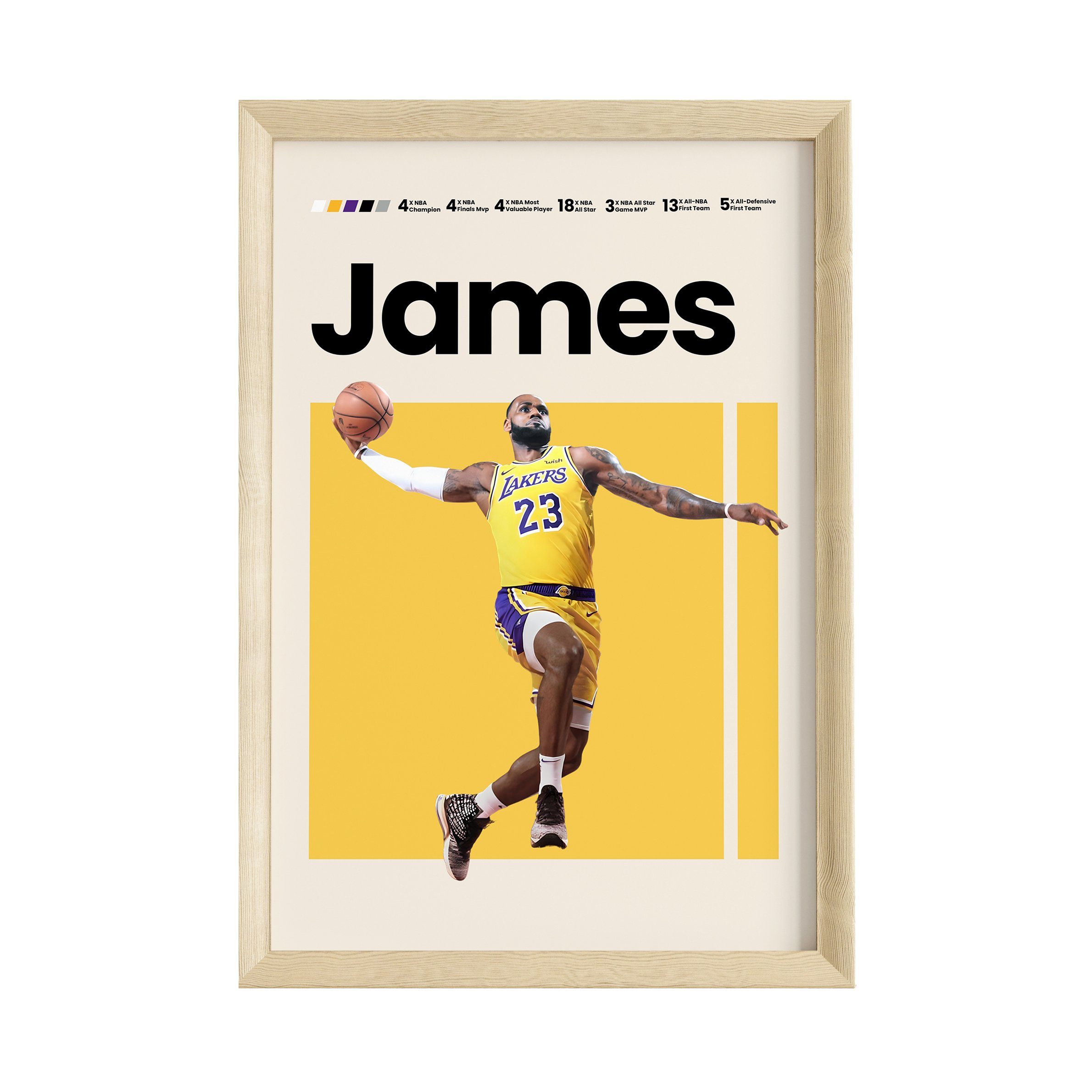 JUSTGOODMOOD Poster Premium ® Lebron James · Basketball · ohne Rahmen