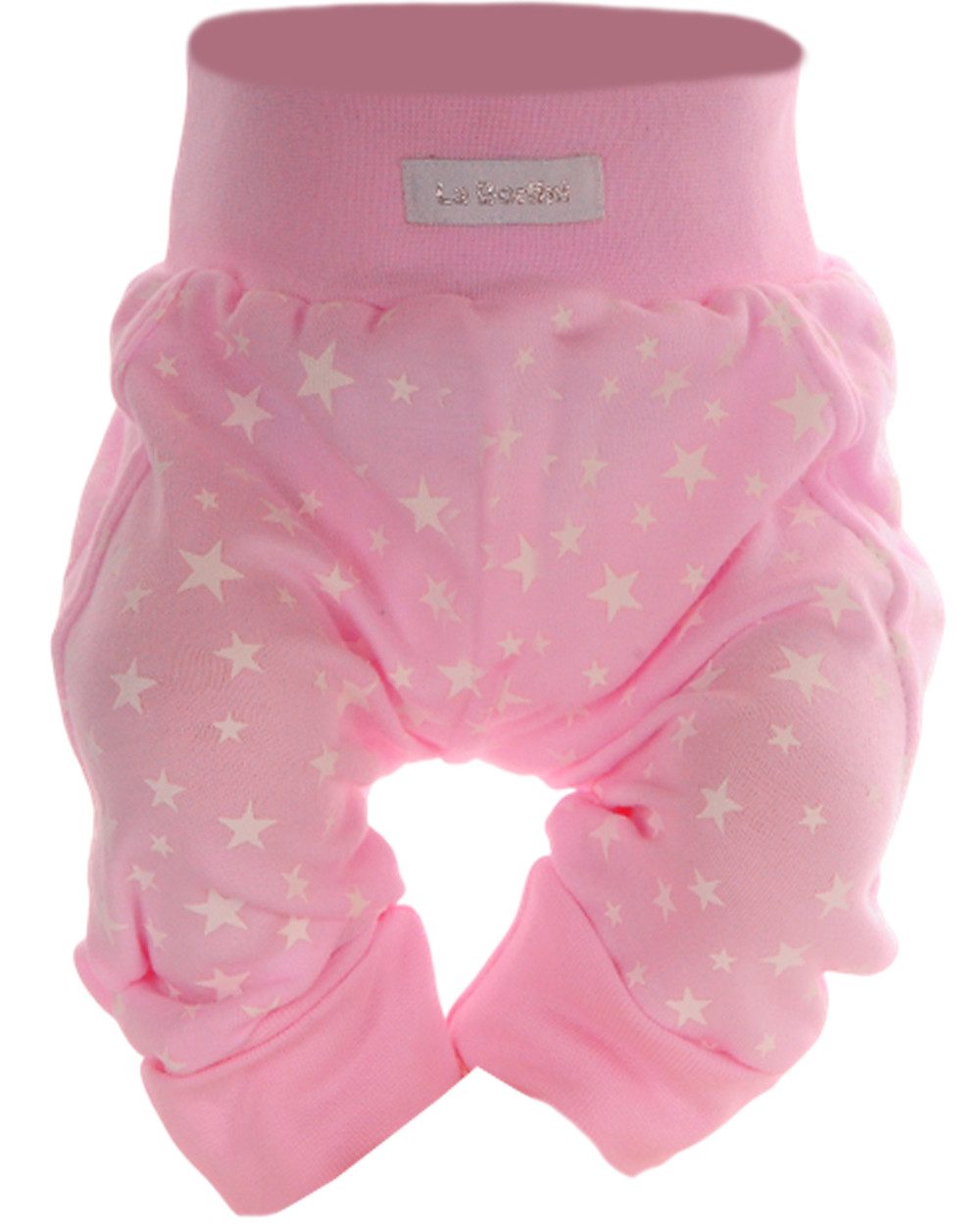 La Bortini Schlupfhose Baby Hose Mitwachshose in Grau oder Weiß mit Sternchen aus Baumwolle, neutral, 44 50 56 62 68 74 80 86 92 98