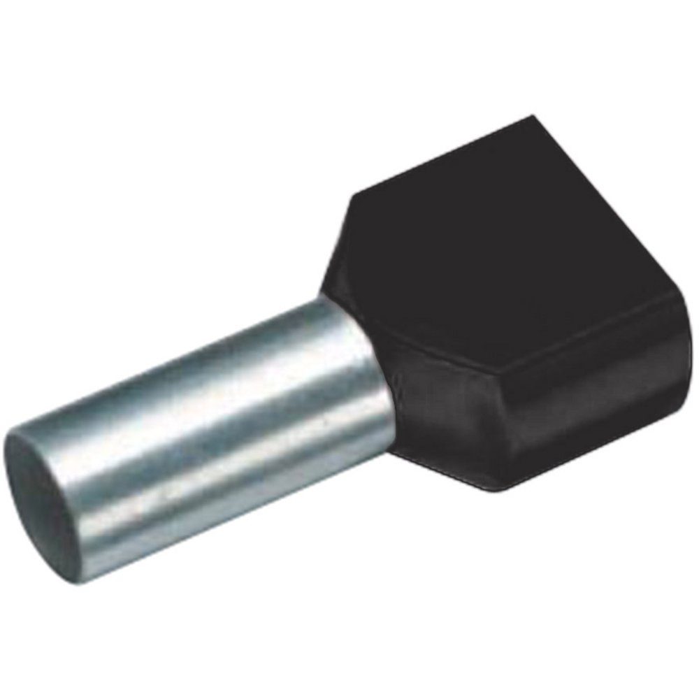 Cimco Aderendhülsen Cimco 18 2472 Zwillings-Aderendhülse 1.5 mm² Teilisoliert Schwarz 100, 182472