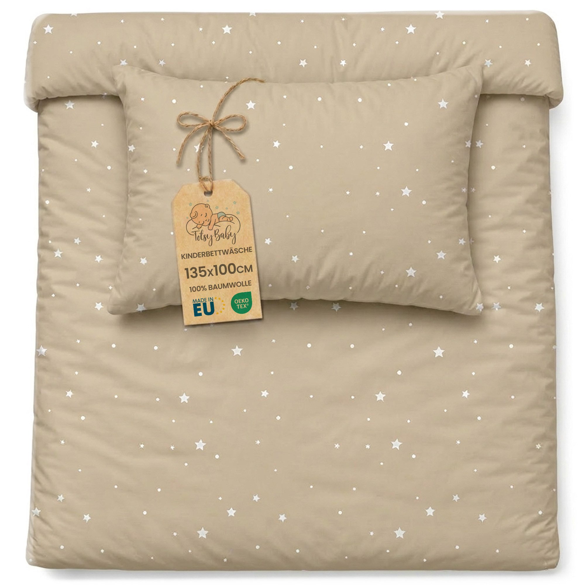 Totsy Baby Kinderbettwäsche Baby Bettwäsche aus Baumwolle - Set von Duvet Cover und Kissenbezug