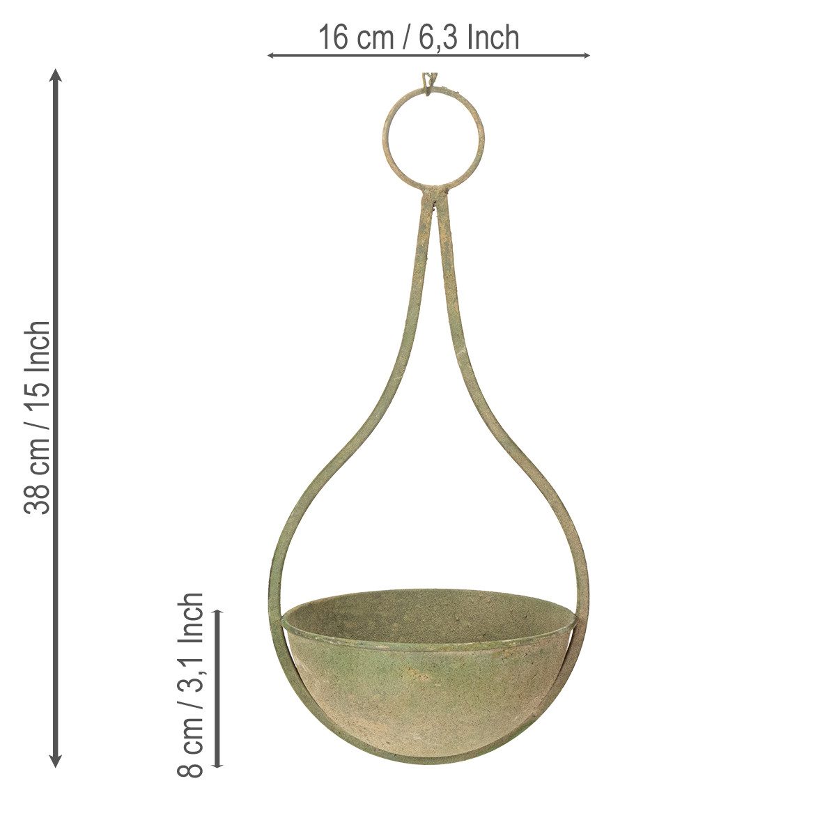 Florists Products Blumenampel Blumenampel Hängeampel Metall Ø16cm H38cm Garten-Deko Outdoor – Bild 3 von 5
