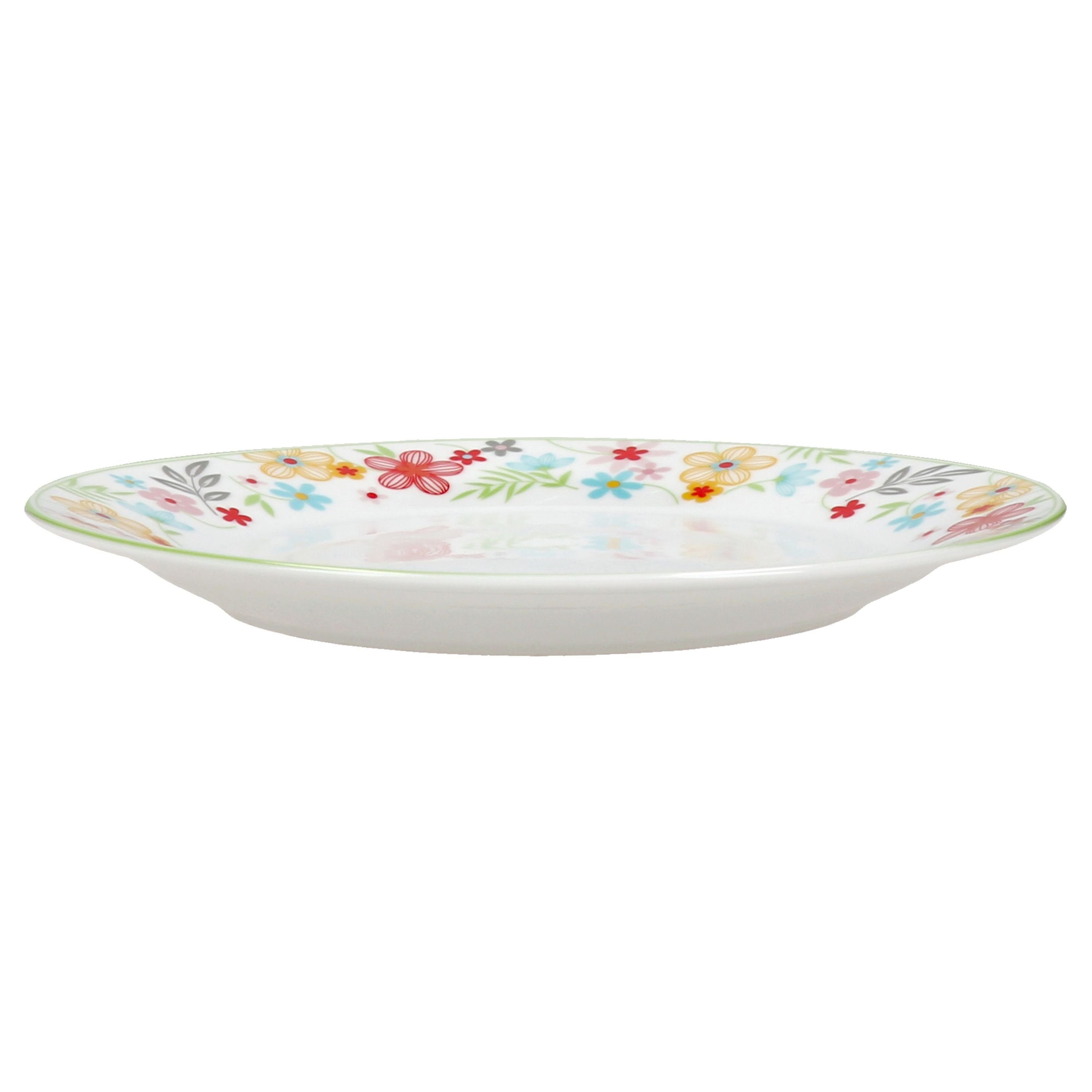 MamboCat Frühstücksteller 6er Set Variant Blümchen Kuchenteller bunte Frühstücks-Teller