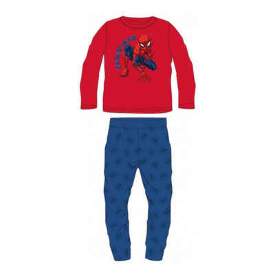 Spiderman Pyjama Spiderman Langarm-Pyjama für Jungen, Größen 92/98 bis 116/122, Velou (Set, 2 tlg)