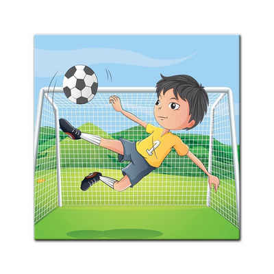 Bilderdepot24 Leinwandbild Kinderbild - Kicker Cartoon, Sport