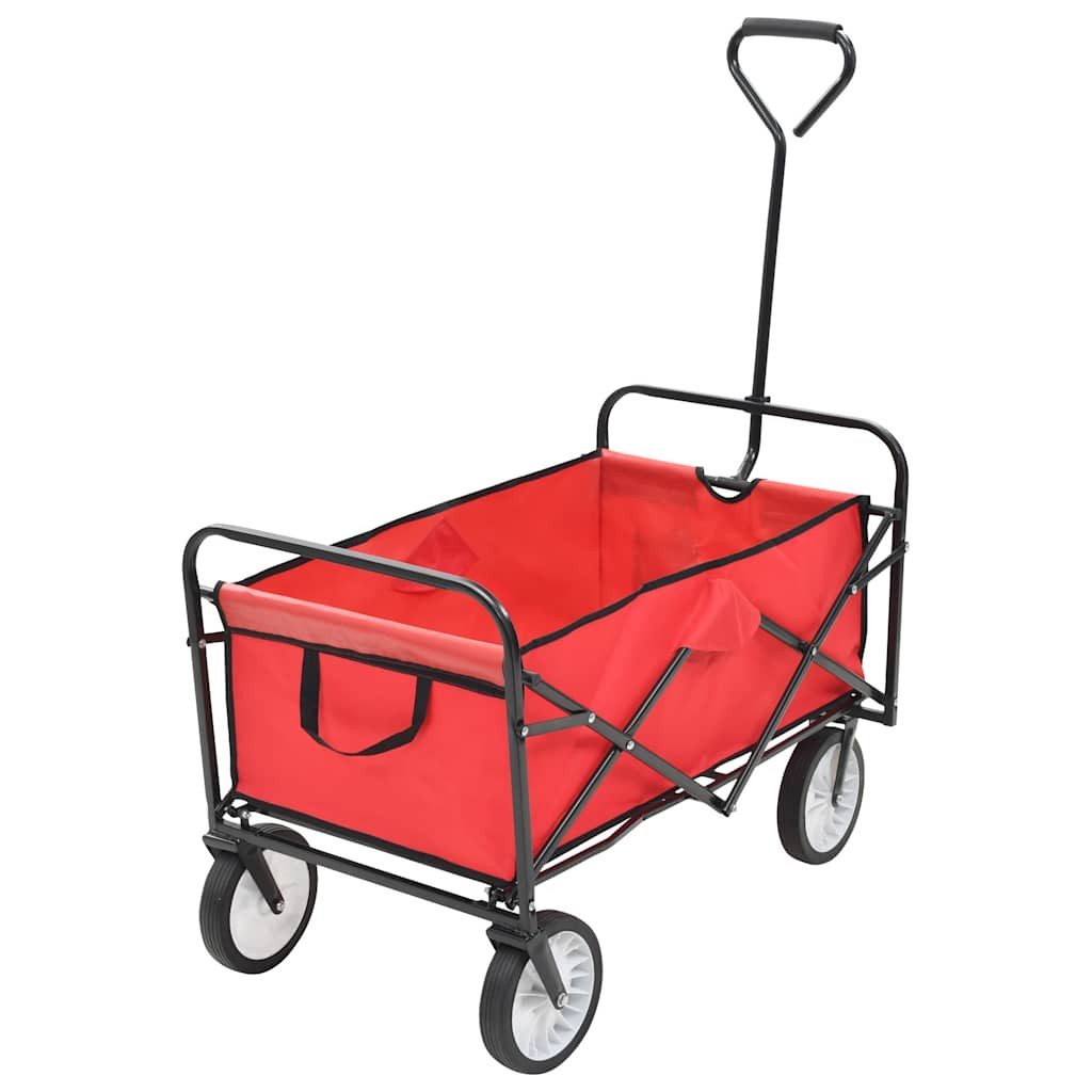 vidaXL Rollwagen Klappbarer Handwagen Stahl Rot, (1 St)