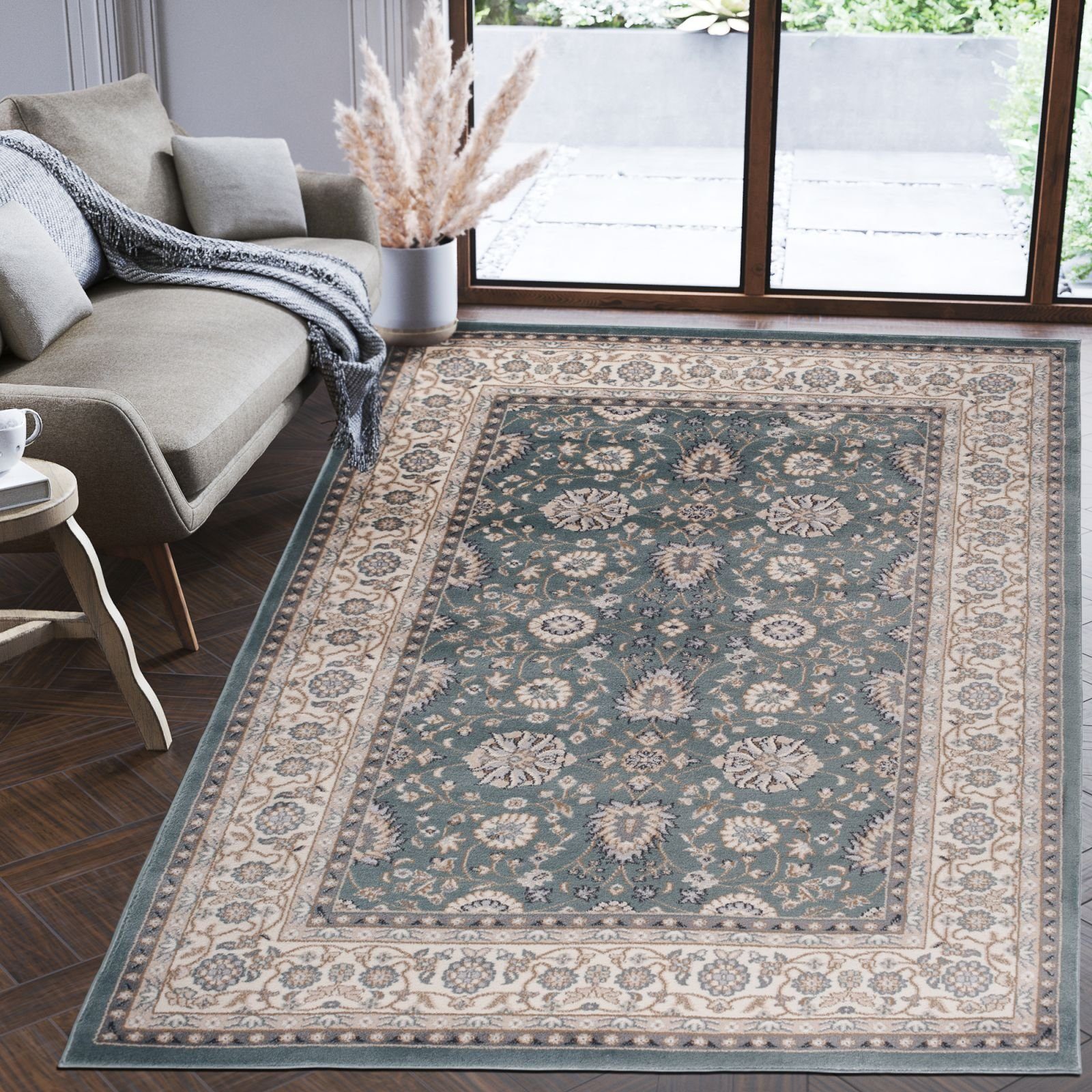 Orientteppich Oriente Teppich - Traditioneller Teppich Orient Blau, Mazovia, 120 x 170 cm, Geeignet für Fußbodenheizung, Pflegeleicht, Wohnzimmerteppich