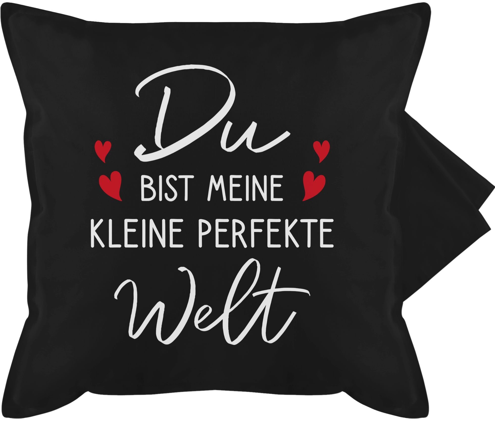 Kissenbezüge Du bist meine kleine perfekte Welt, Shirtracer (1 Stück), Dekokissen Valentinstag Geschenk