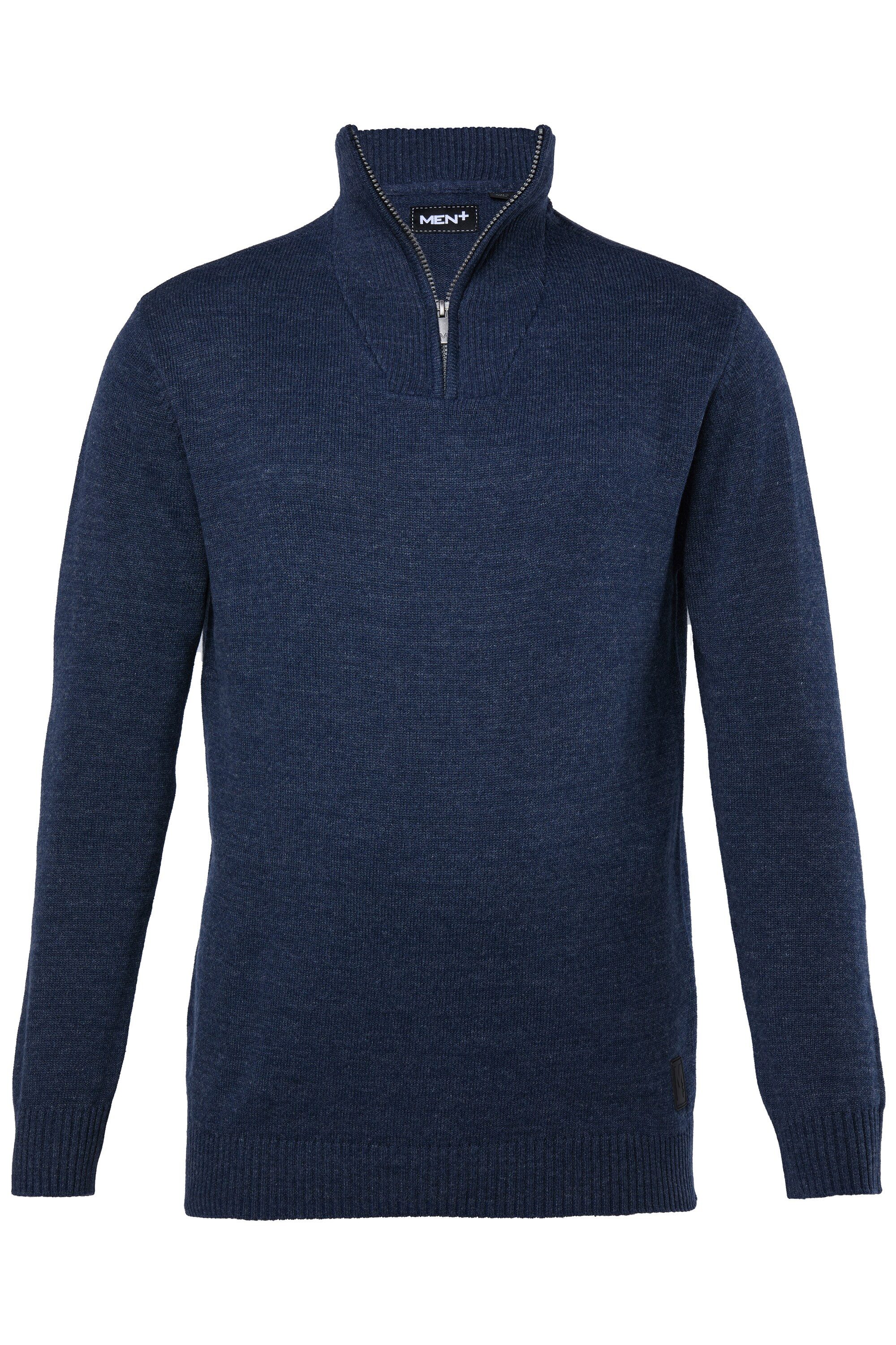 Rundhalspullover Troyer Pullover Stehkragen mit Zipper