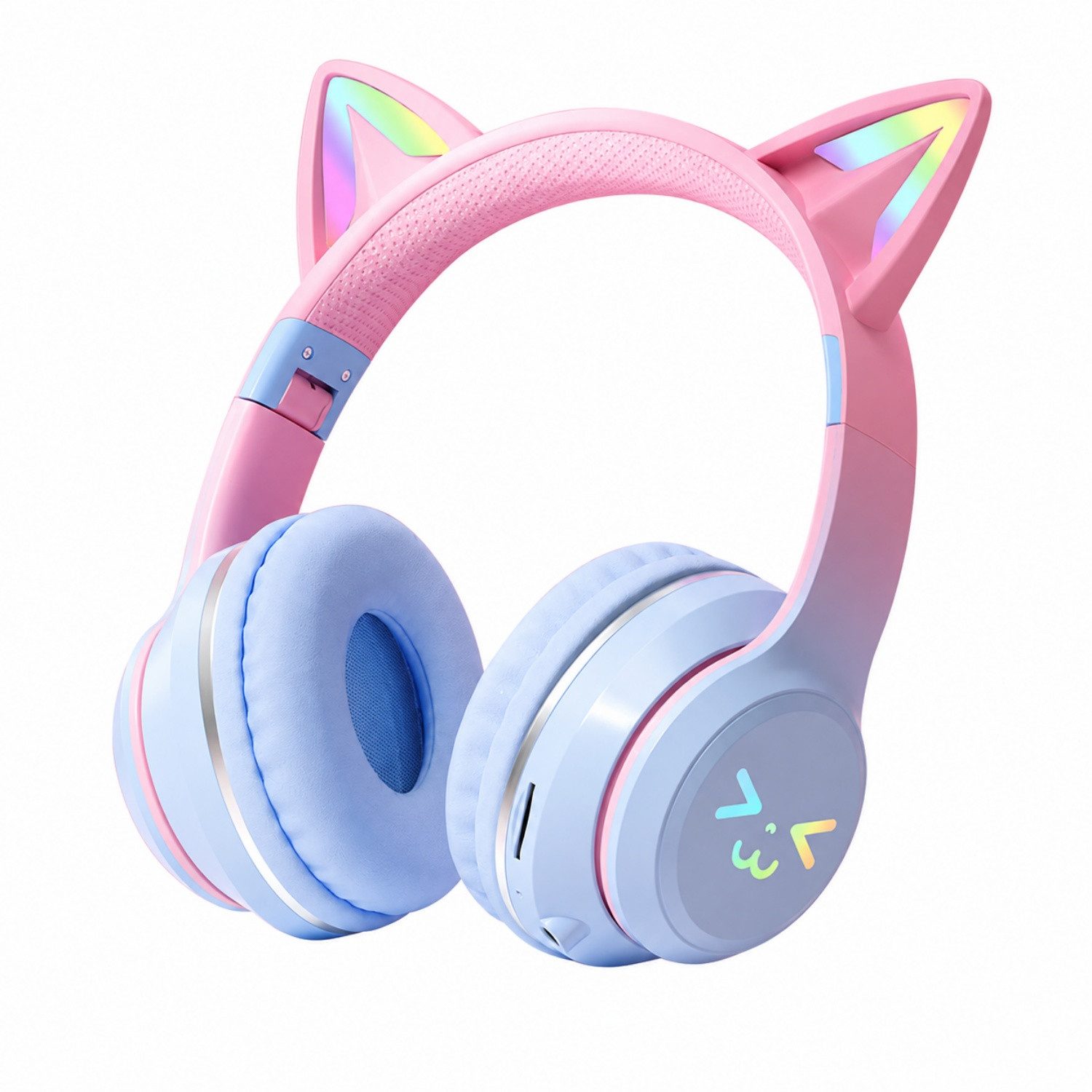 ANYSUN Bluetooth Kopfhörer,RGB-LED-Leuchten,Bluetooth 5.1,HiFi Sound, Over-Ear-Kopfhörer (Bluetooth, 60dB Rauschunterdrückung,Einstellbar,Kopfhörer Bluetooth für Reise)