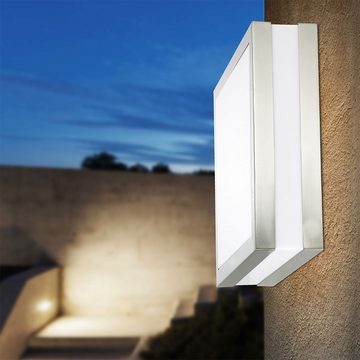 etc-shop Außen-Deckenleuchte, Leuchtmittel inklusive, Warmweiß, LED 14 Watt Decken Beleuchtung Außen Lampe Edelstahl Leuchte Garten-