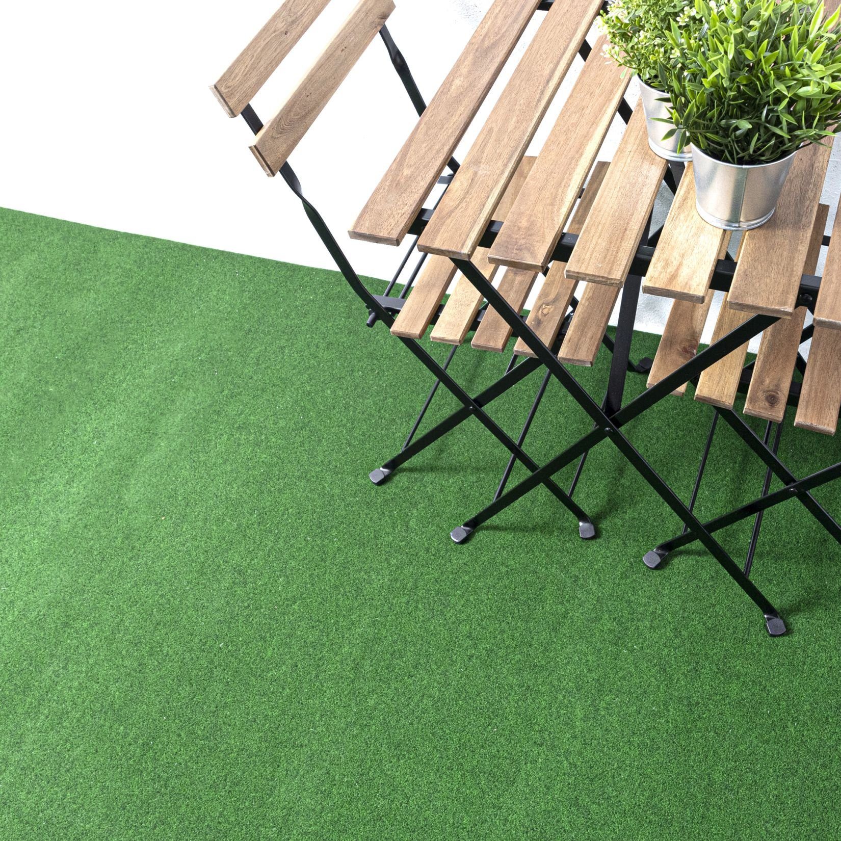 Mazovia Kunstrasen Kunstrasen mit Noppen, Meterware, Outdoor Grün, 100 x 100 cm, UV-beständig,witterungsbeständig und wetterfest,für Balkone,Camping