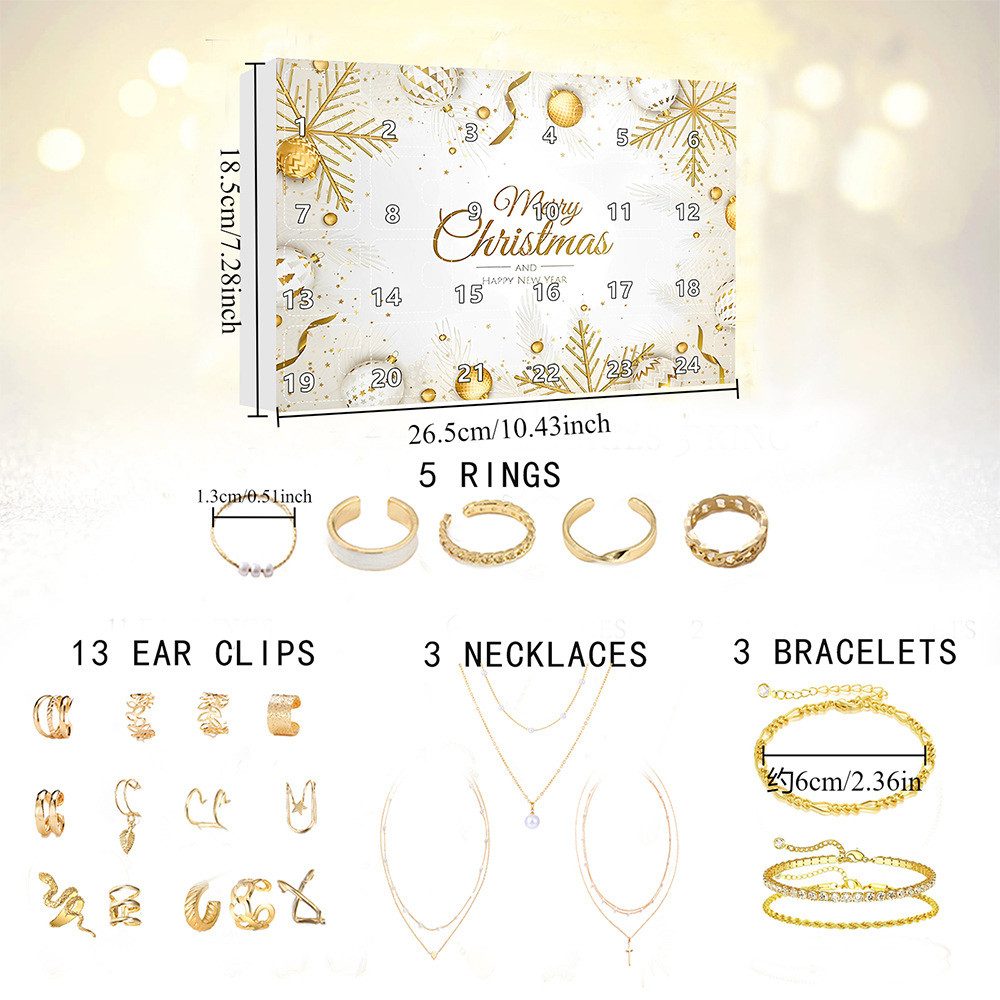 CLTYQ Schmuck-Adventskalender Schmuck-Adventskalender Weihnachtskalender Teenager Mädchen Kinder, DIY Adventskalender Inhalt Kinder Frauen Schmuck Armband – Bild 4 von 5