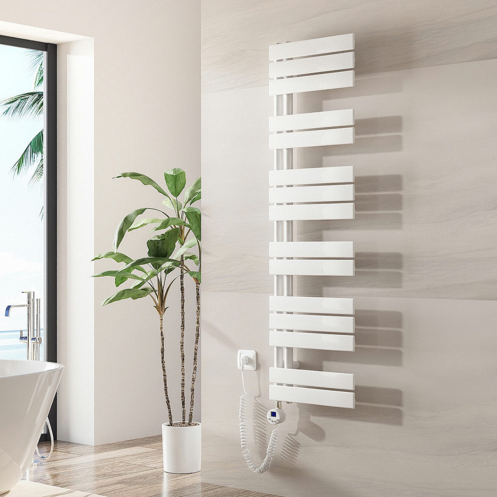 MEYKOERS Elektrischer Badheizkörper Elektro Handtuchtrockner Mit Thermostat Höhe:140cm, Breite: 40/50/60cm