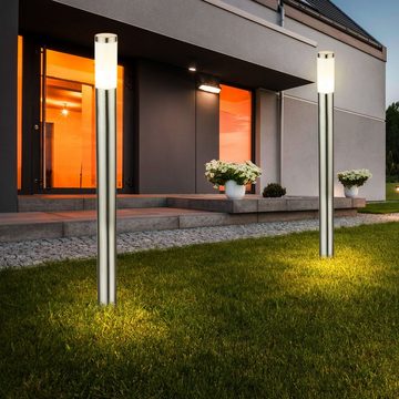 etc-shop LED Außen-Stehlampe, Leuchtmittel inklusive, Warmweiß, 2er Set LED Stand Lampen Garten Weg Beleuchtungen Terrassen