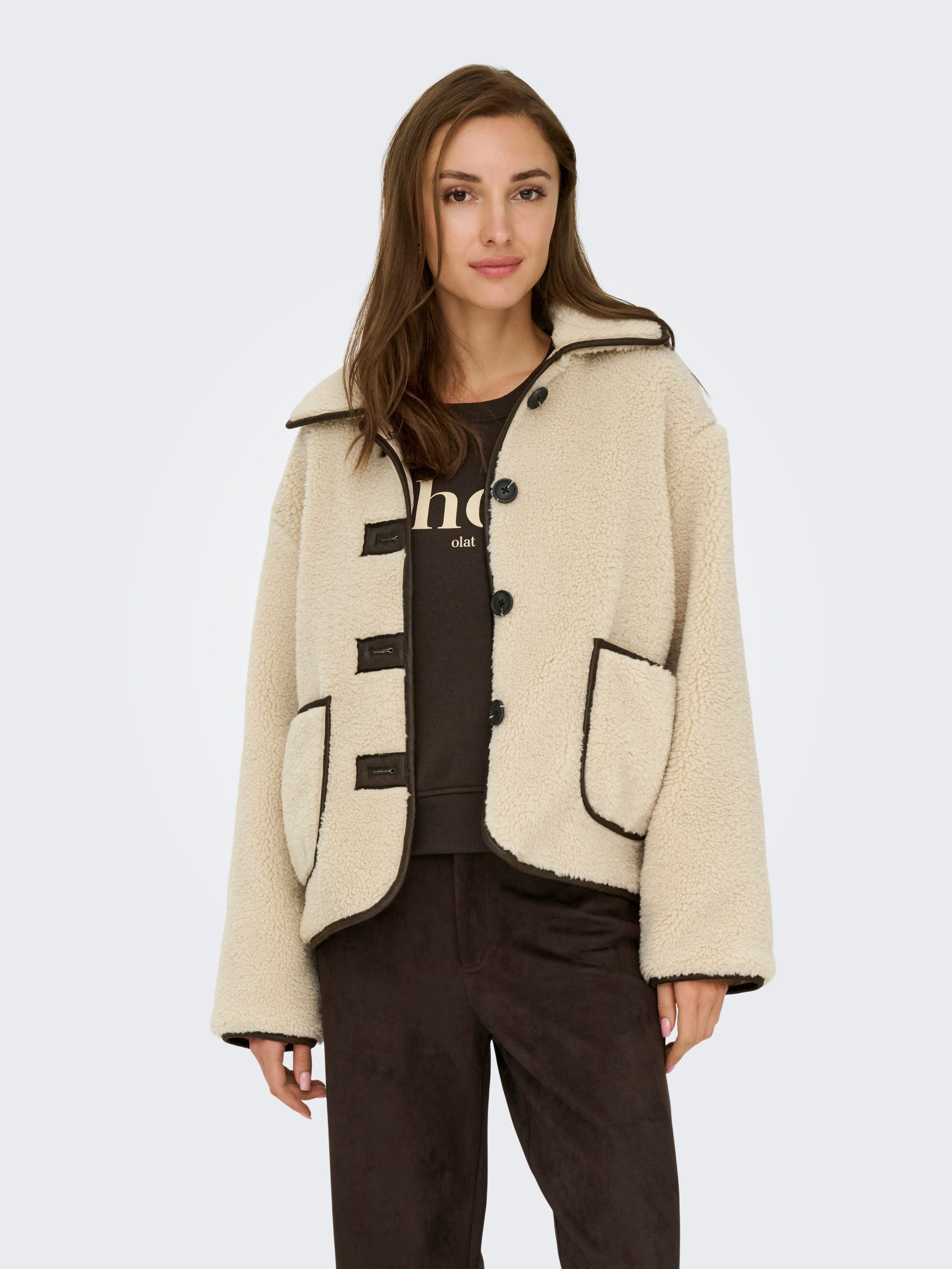JDY Plüschjacke JDYNOELLA LIFE TEDDY JACKET OTW NOOS Kunstfaser