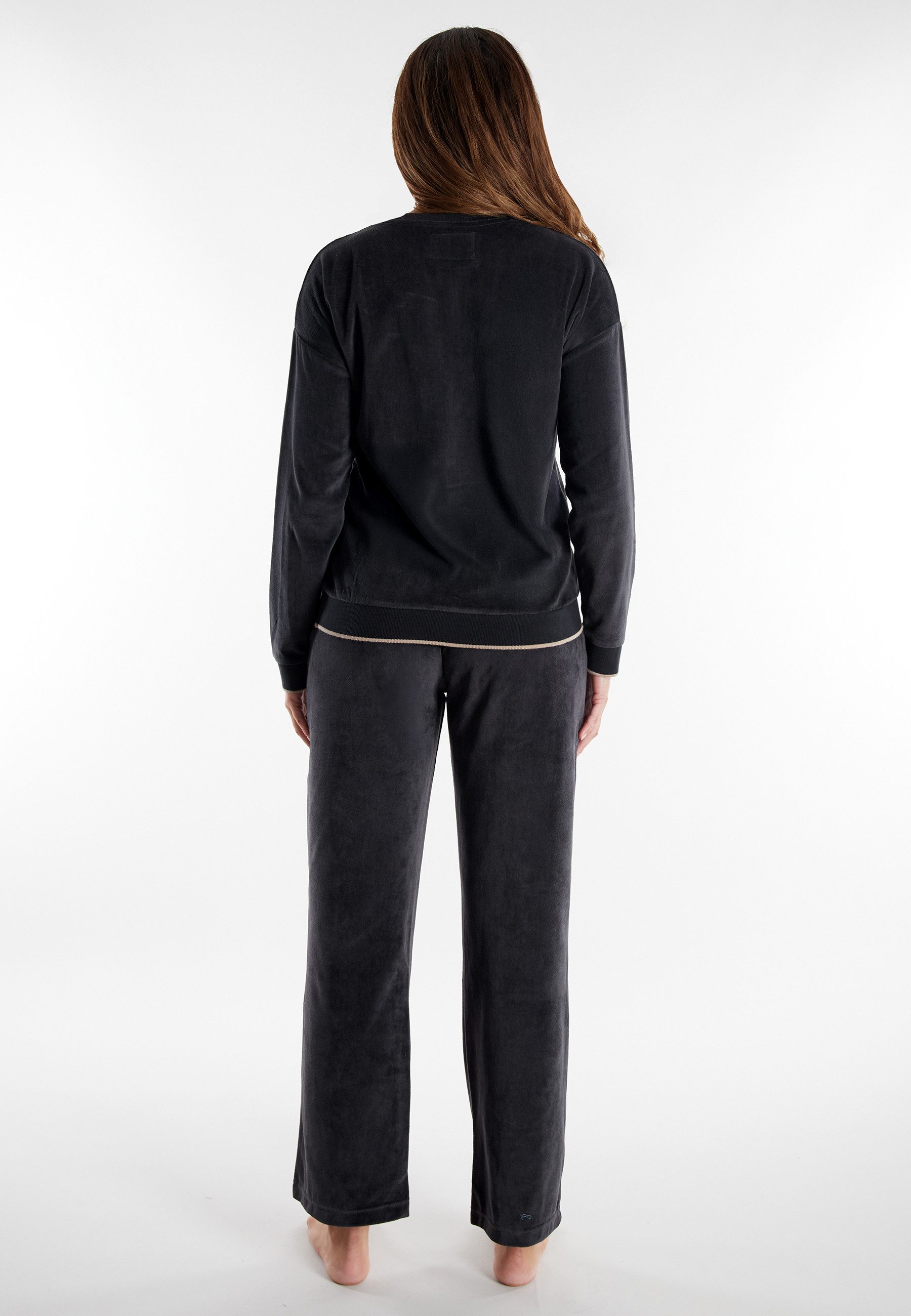 TOM TAILOR Pyjama TOM TAILOR Damen Pyjama schwarz uni (1 tlg)